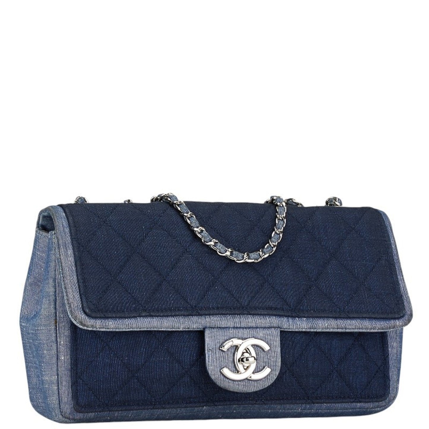 Chanel Blue Navy Denim Shoulder Bag ()