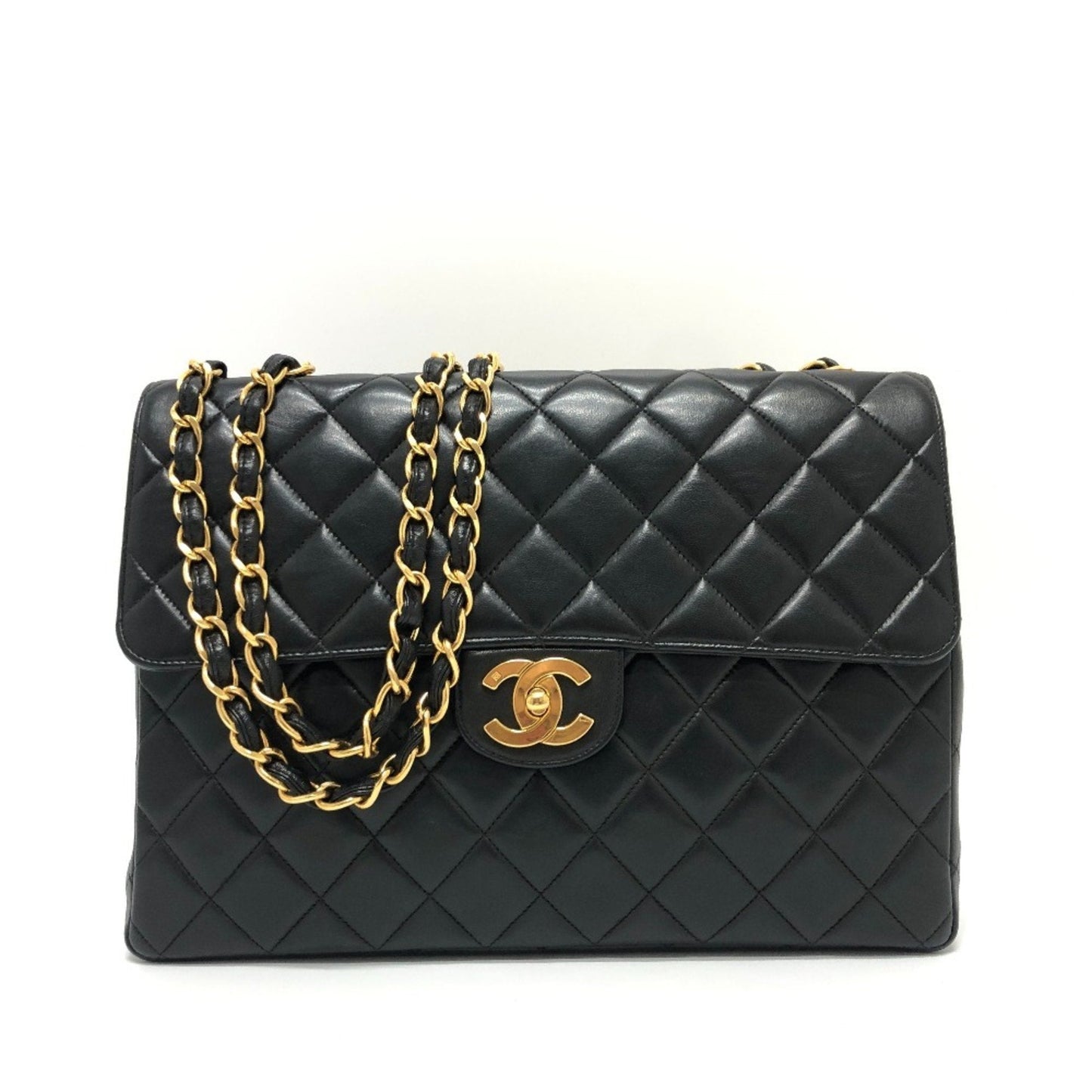 Chanel Black Leather Handbag Shoulder Bag ()