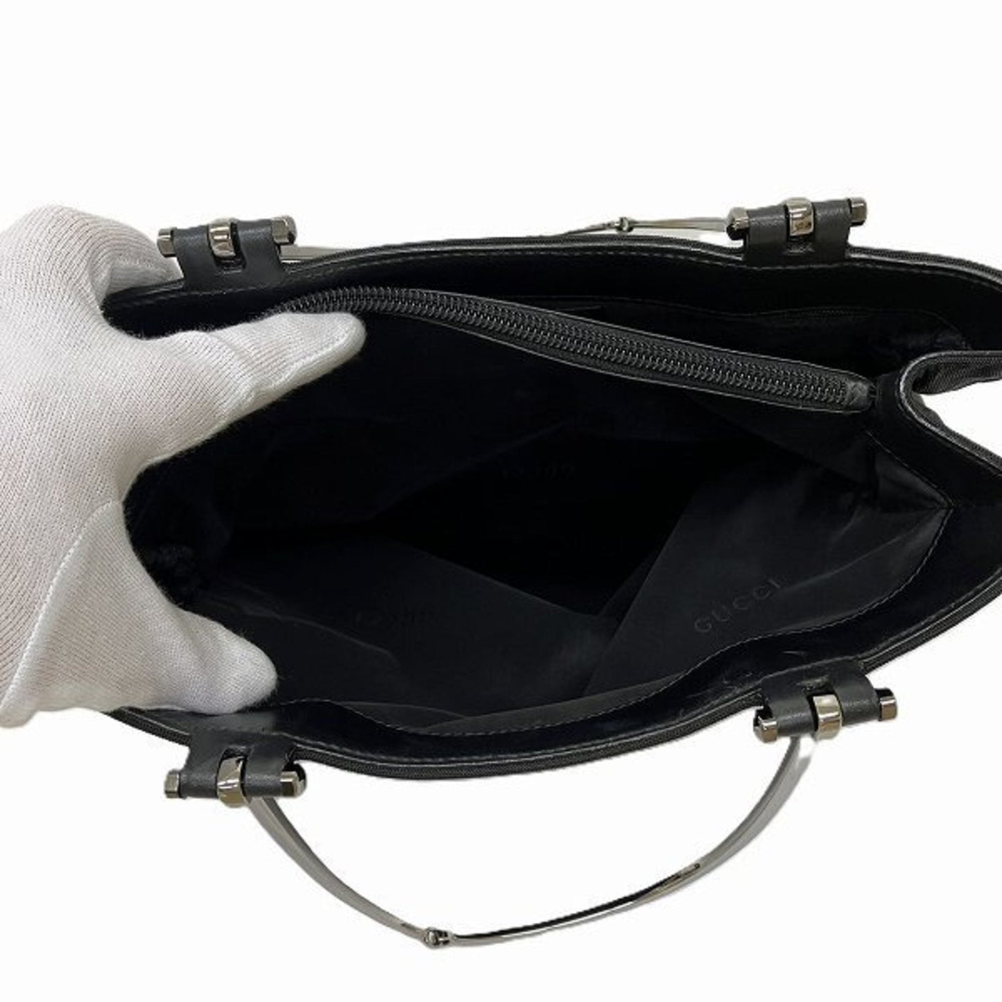 Gucci Black Nylon Metal Handbag ()