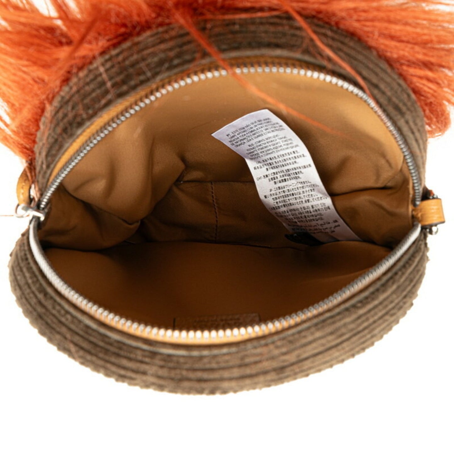 Gucci Brown Cord Faux Fur Leather Handbag ()