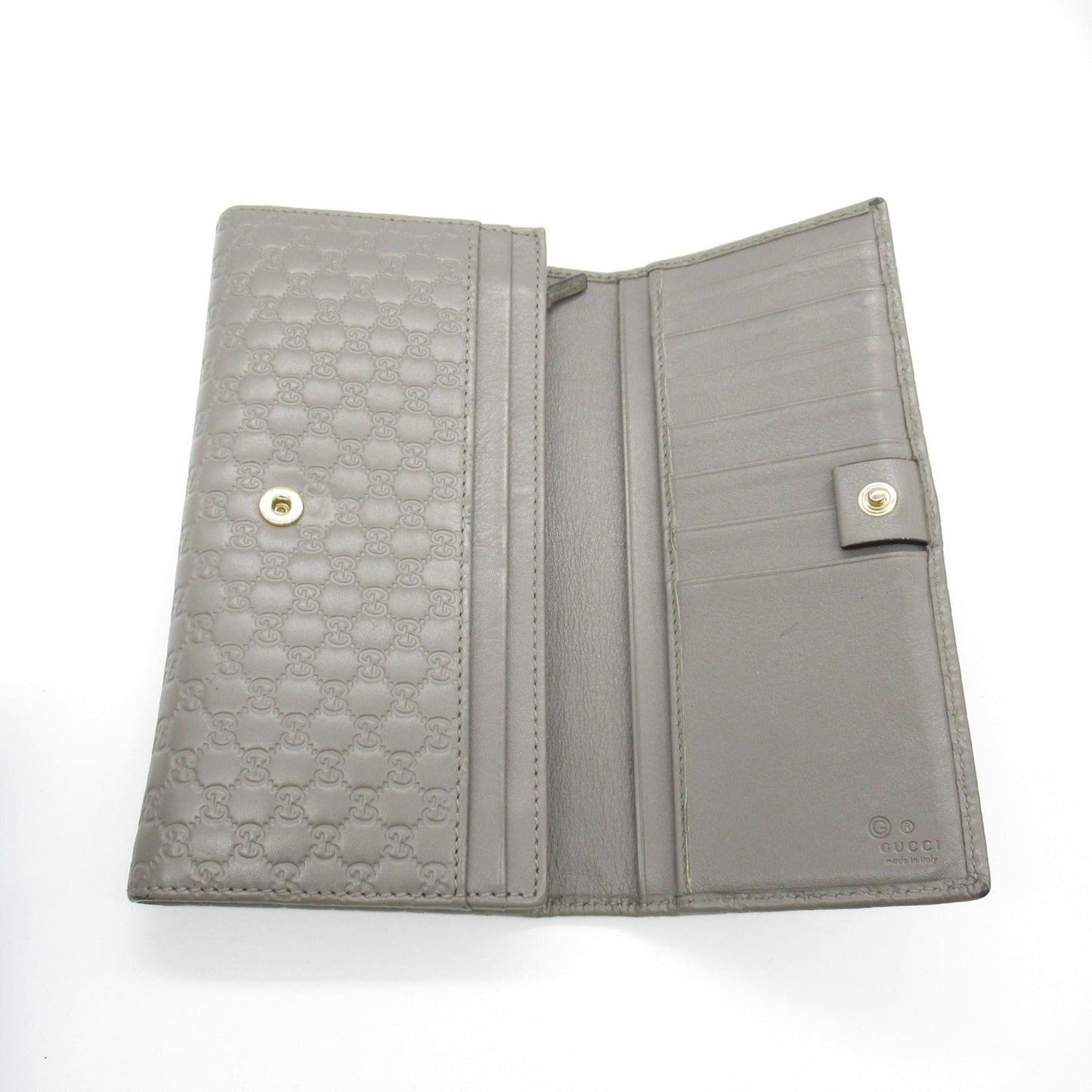 Gucci Gray Leather Long Wallet (Bi-Fold) ()