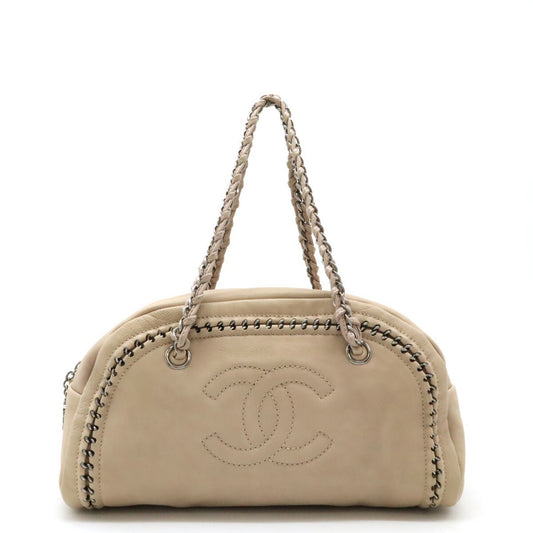 Chanel Beige Leather Handbag ()