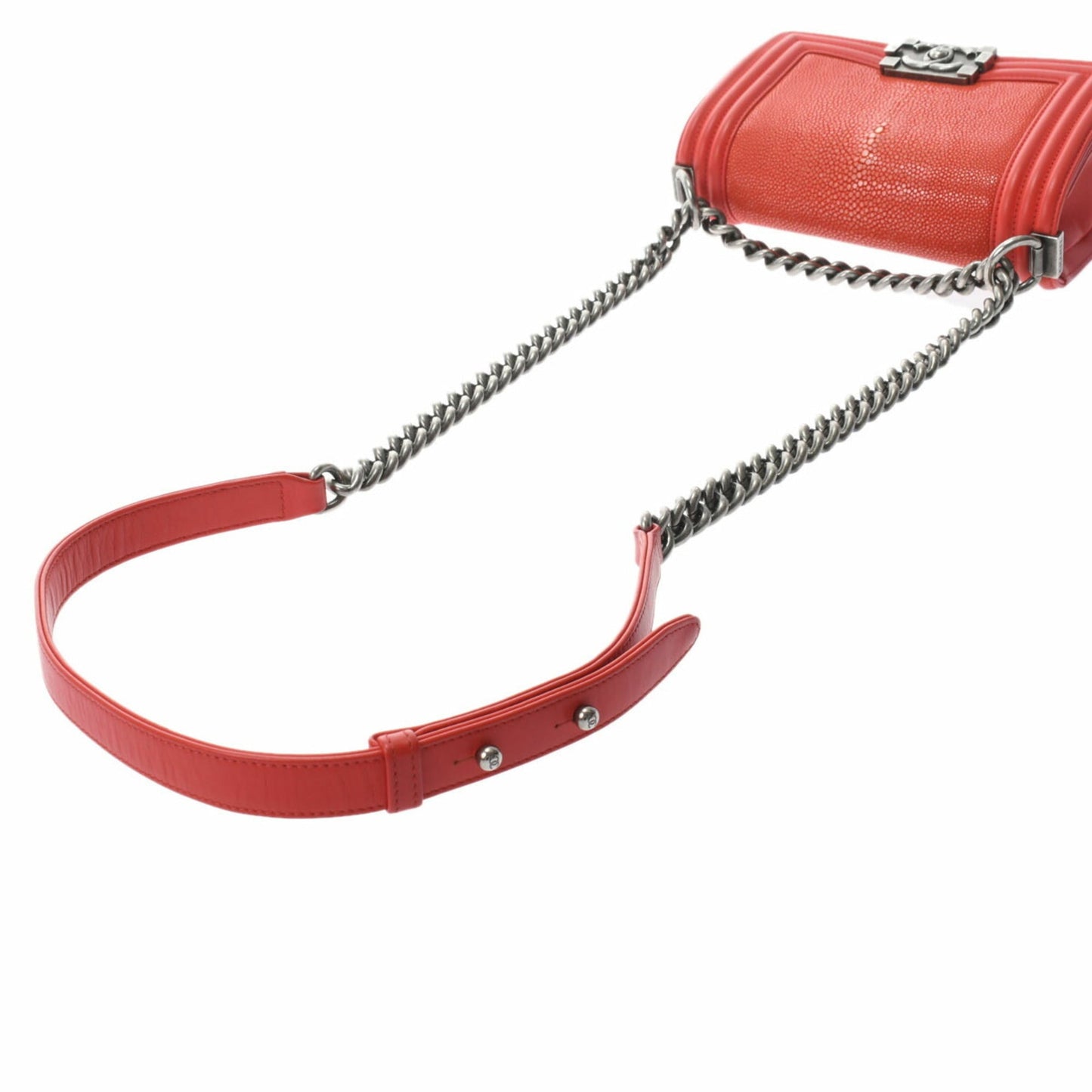 Chanel Boy Chanel Red Color Leather Shoulder Bag ()