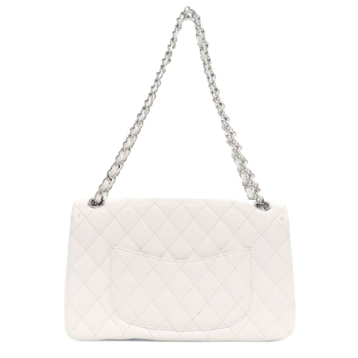 Chanel White Caviar Leather Shoulder Bag ()