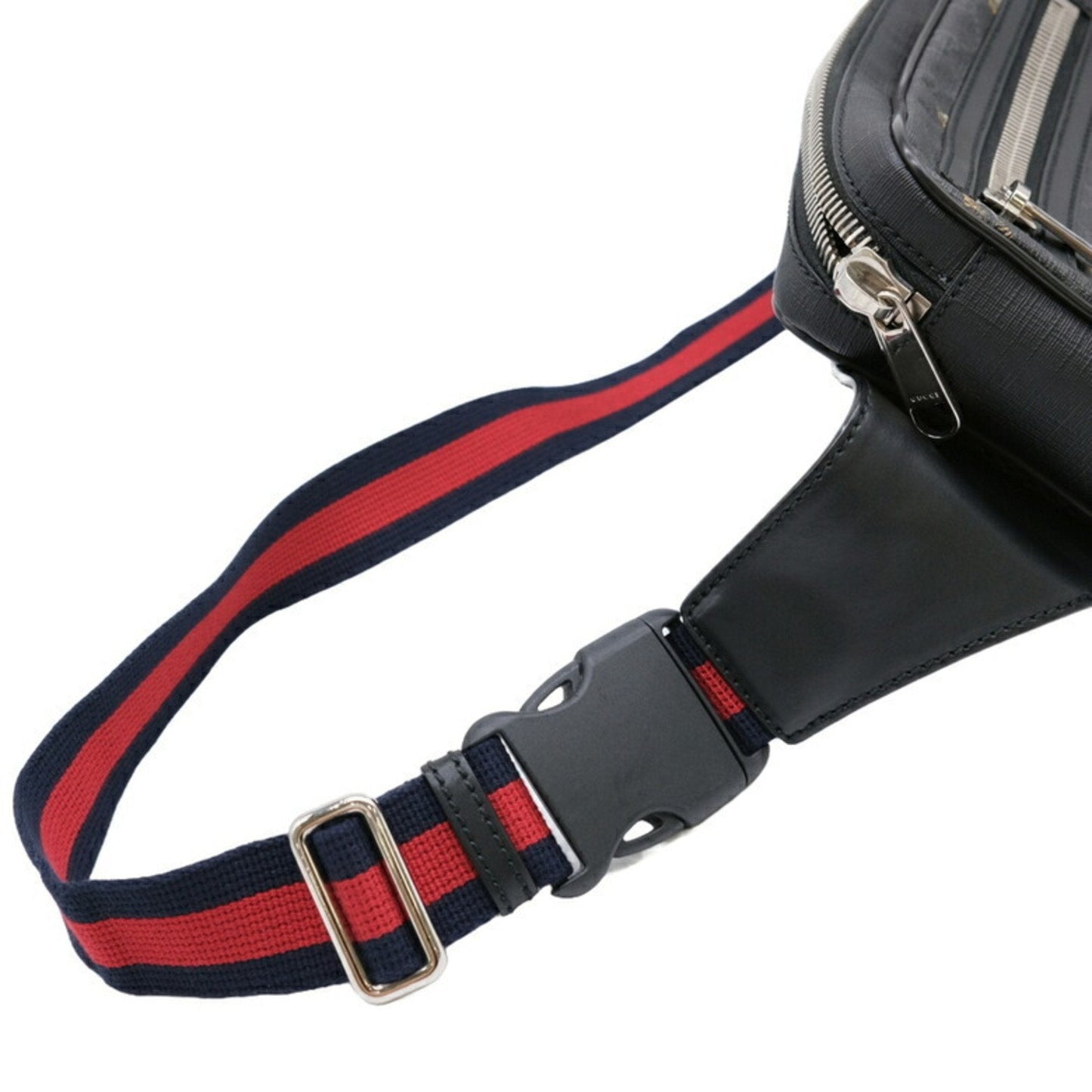 Gucci Black Gg Supreme Canvas Leather Sling Bag ()
