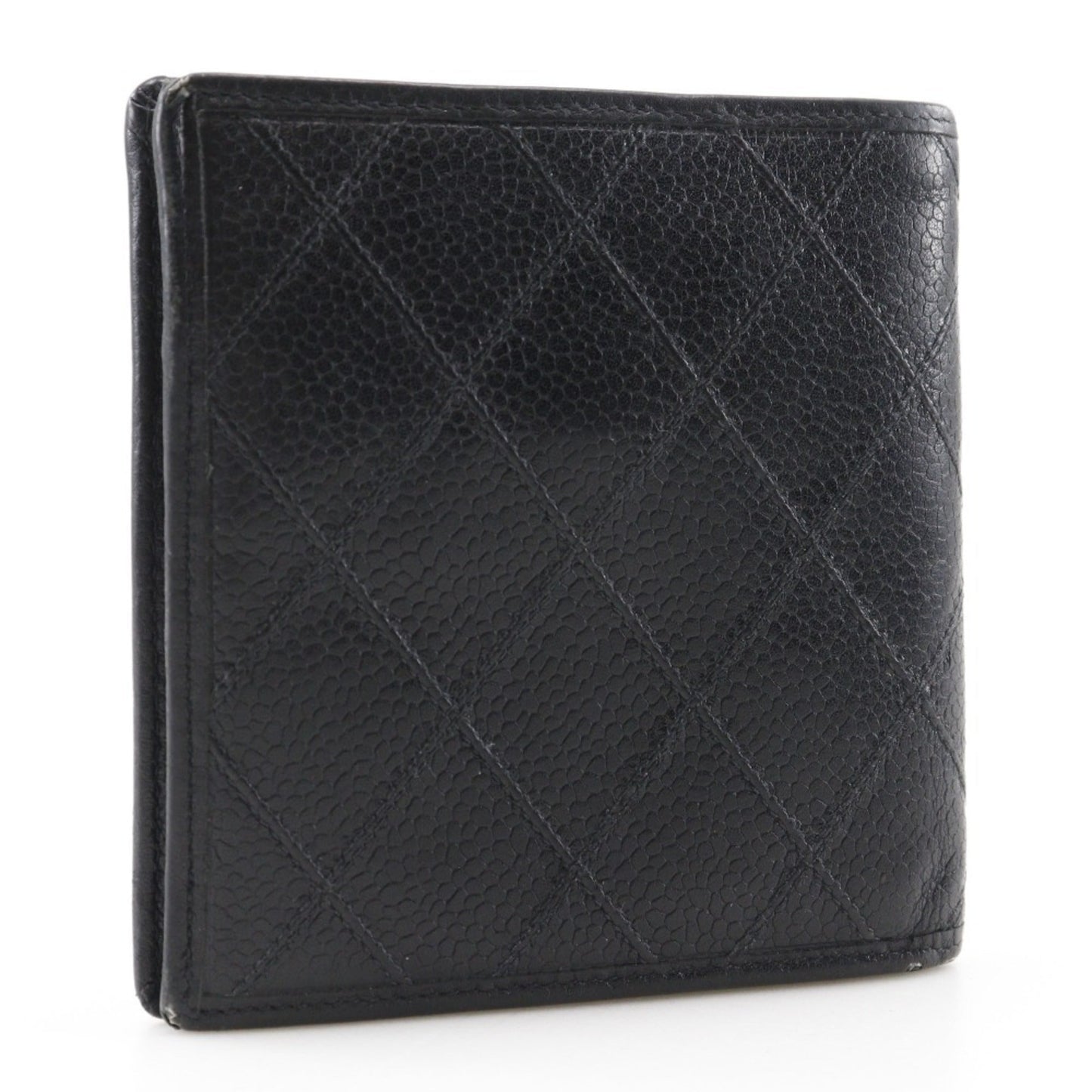 Chanel Black Grained Calfskin Wallet (Bi-Fold) ()