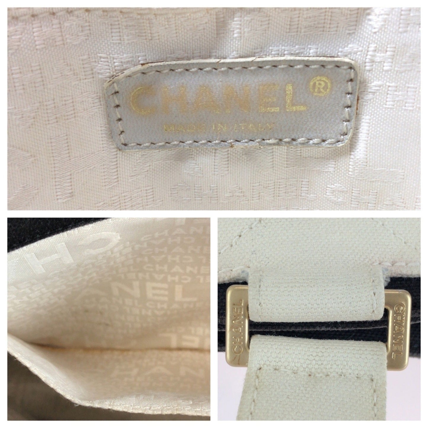 Chanel Black Canvas Handbag Tote Bag ()