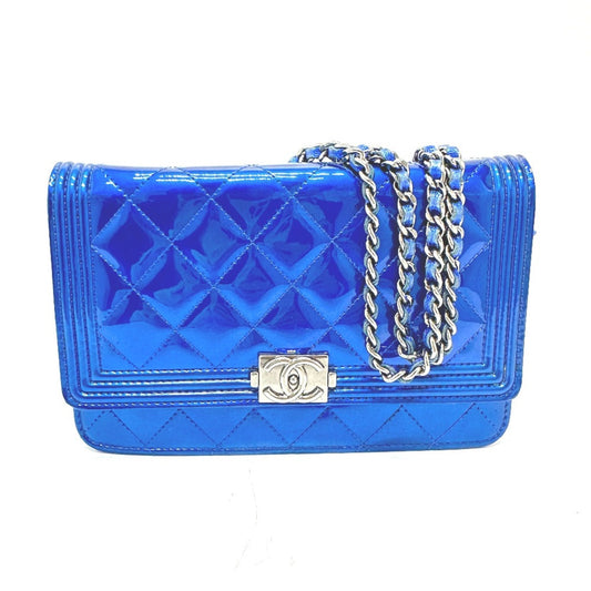 Chanel Blue Leather Shoulder Bag ()