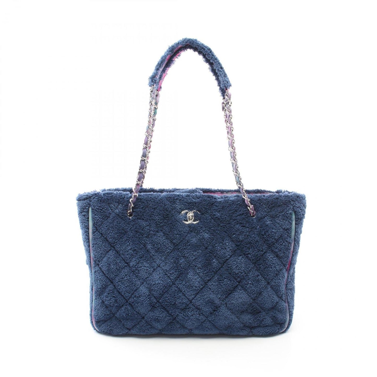 Chanel Blue Multi-Color Purple Fabric Tote Bag ()