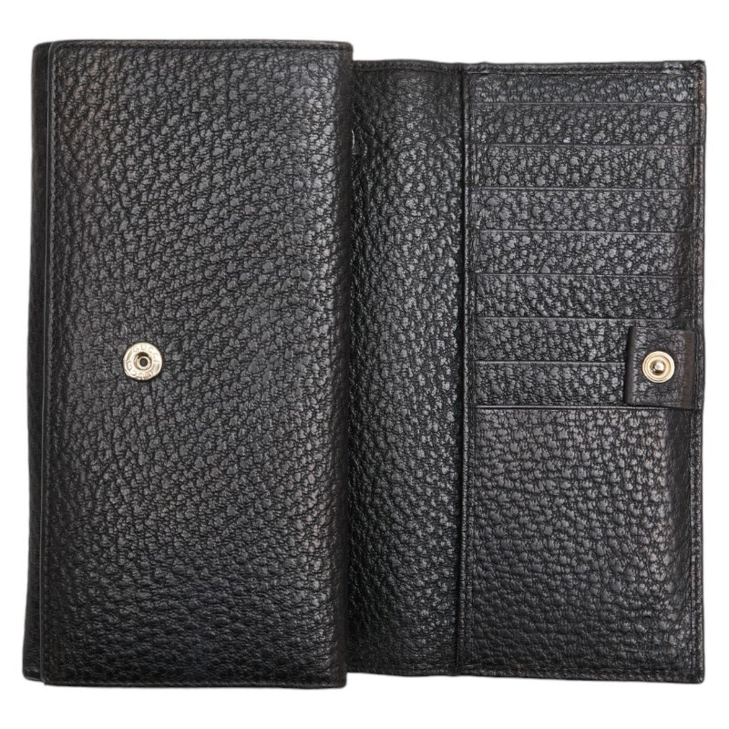Gucci Black Leather Long Wallet (Bi-Fold) ()