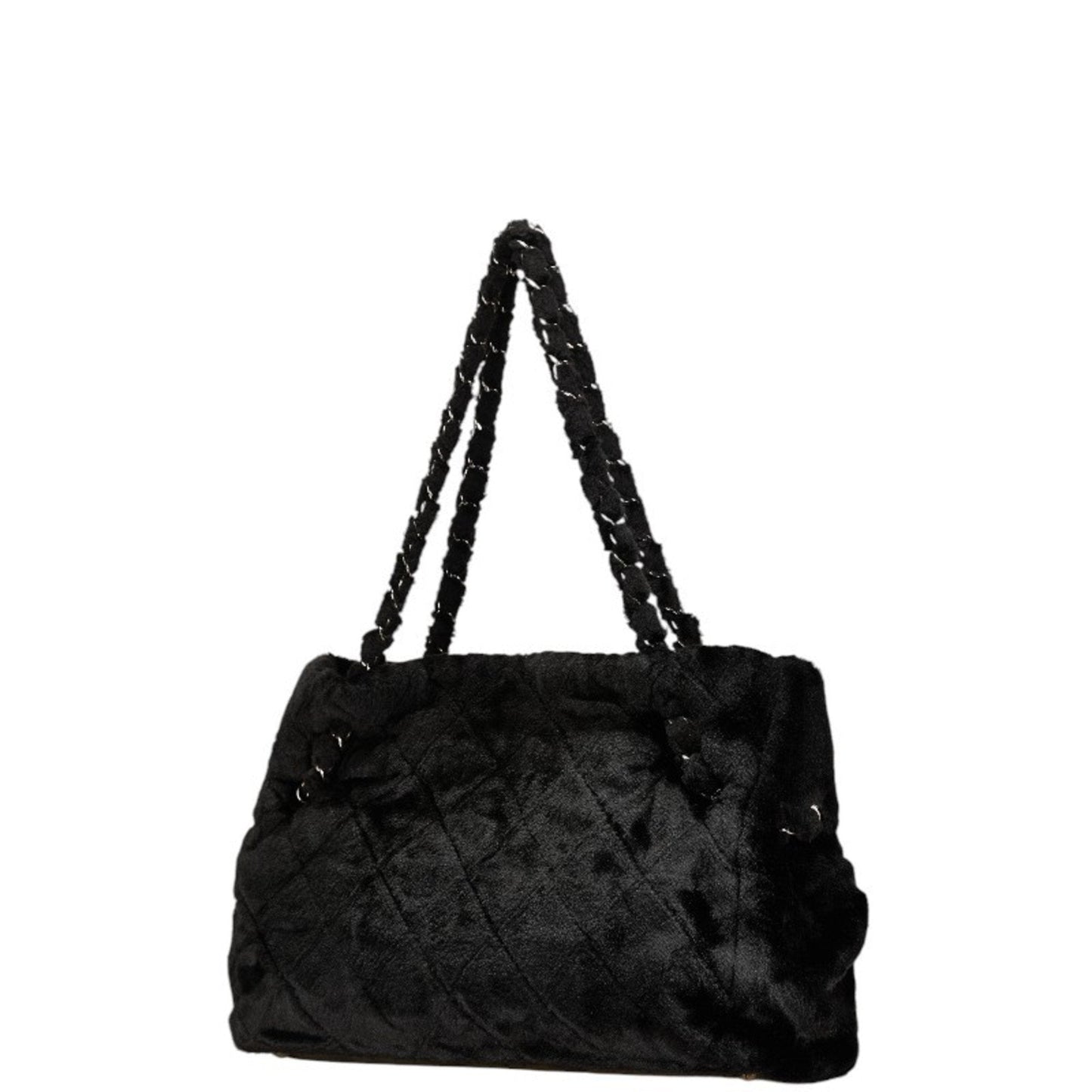 Chanel Black Faux Fur Shoulder Bag Tote Bag ()