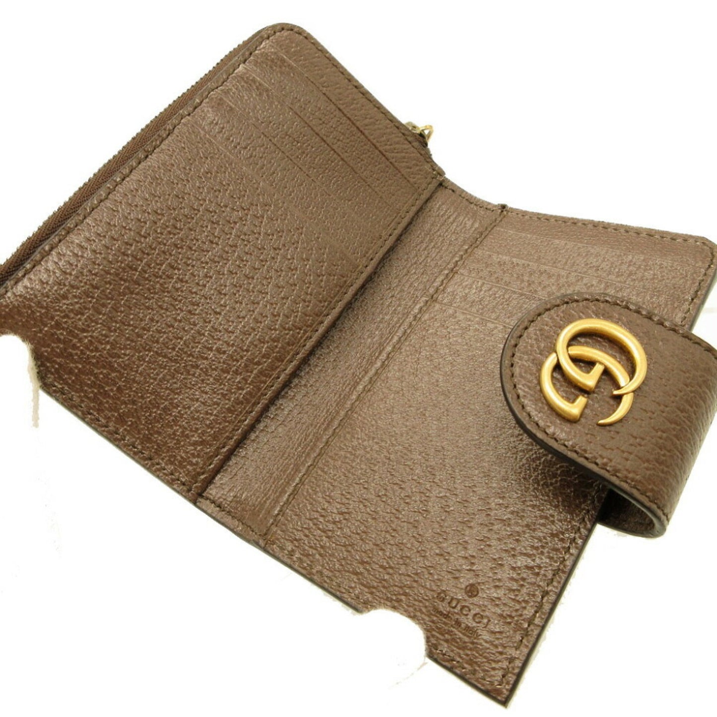 Gucci Ophidia Beige Brown Gg Canvas Leather Coin Purse/Coin Case ()