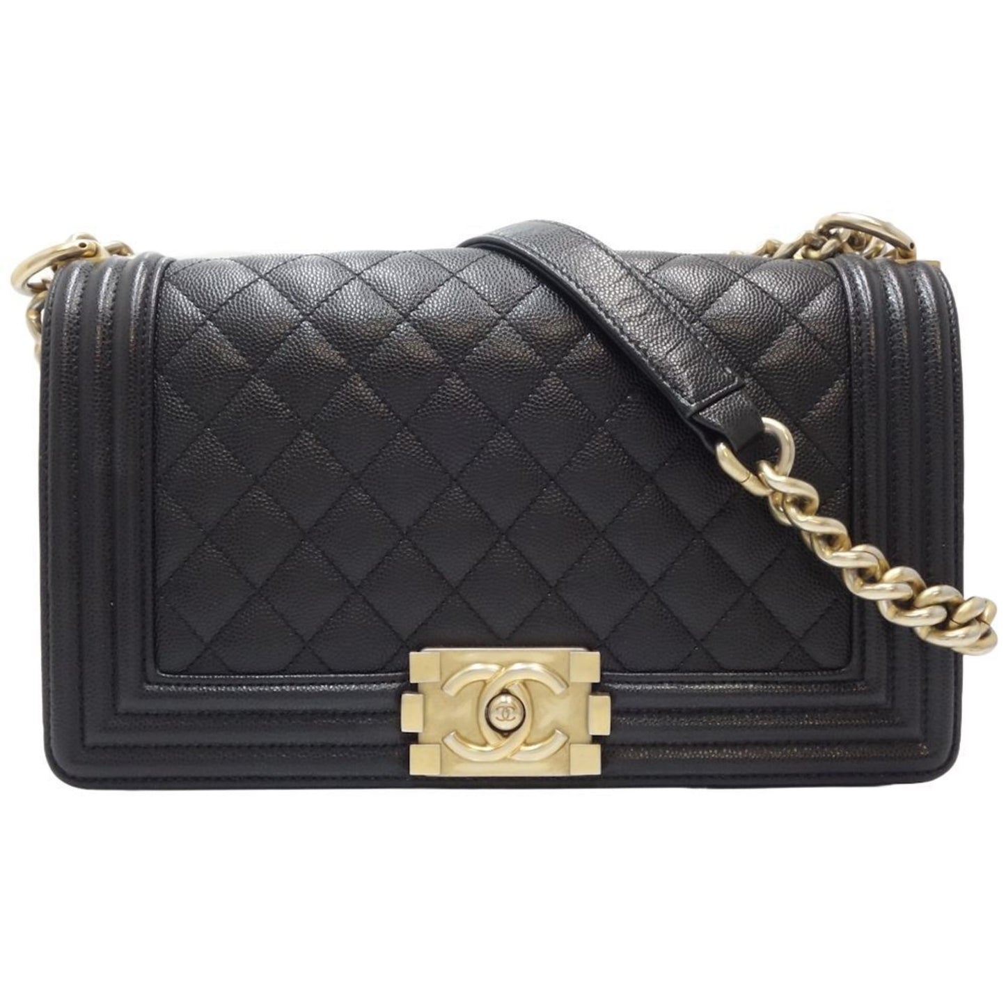 Chanel Black Caviar Leather Shoulder Bag ()