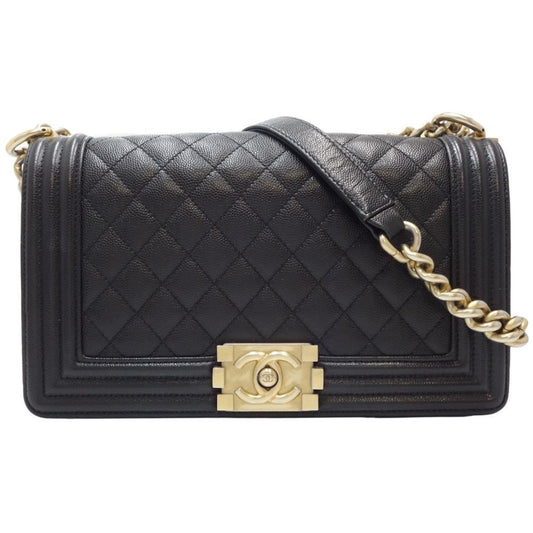 Chanel Black Caviar Leather Shoulder Bag ()