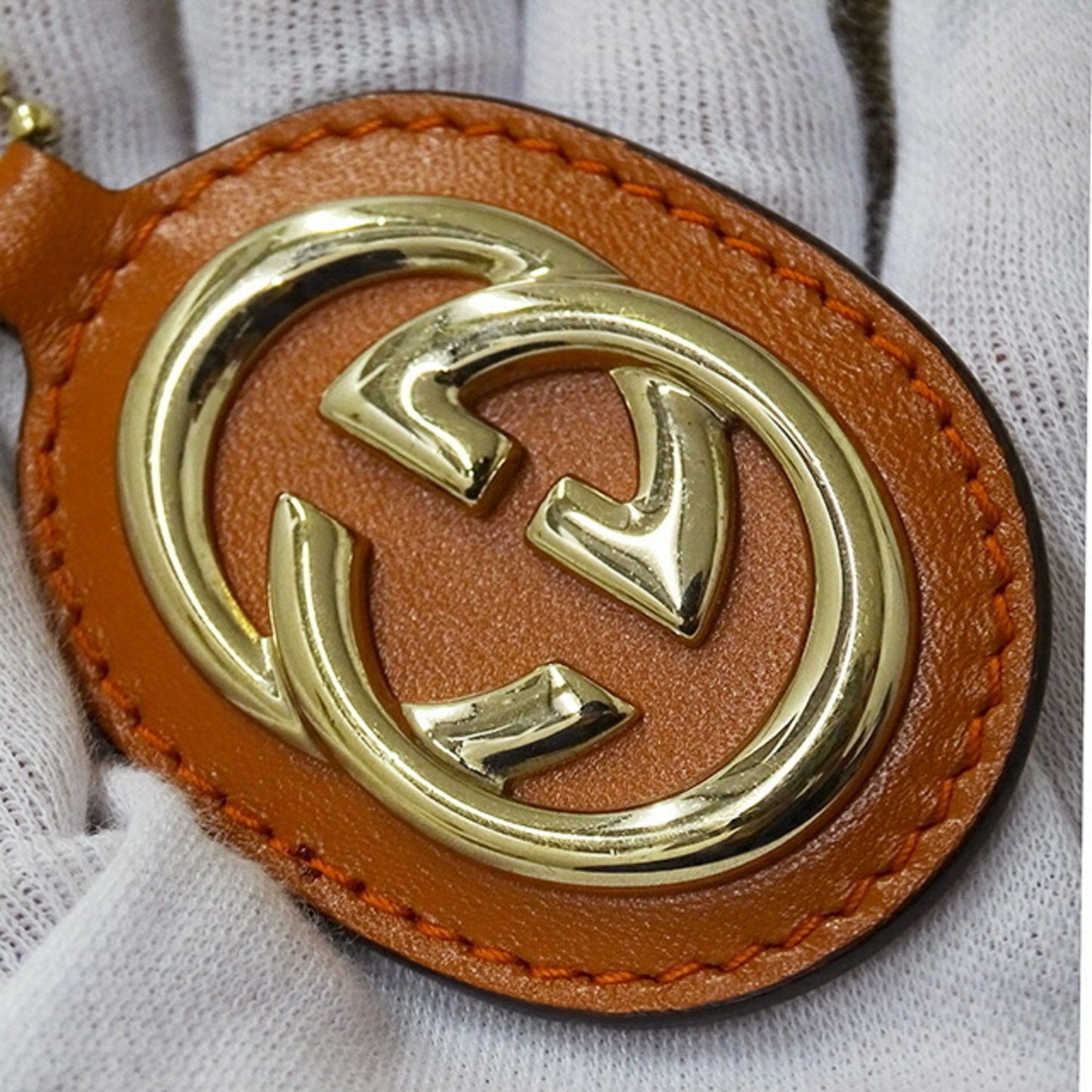 Gucci Beige Brown Orange Gg Canvas Leather Handbag Shoulder Bag ()