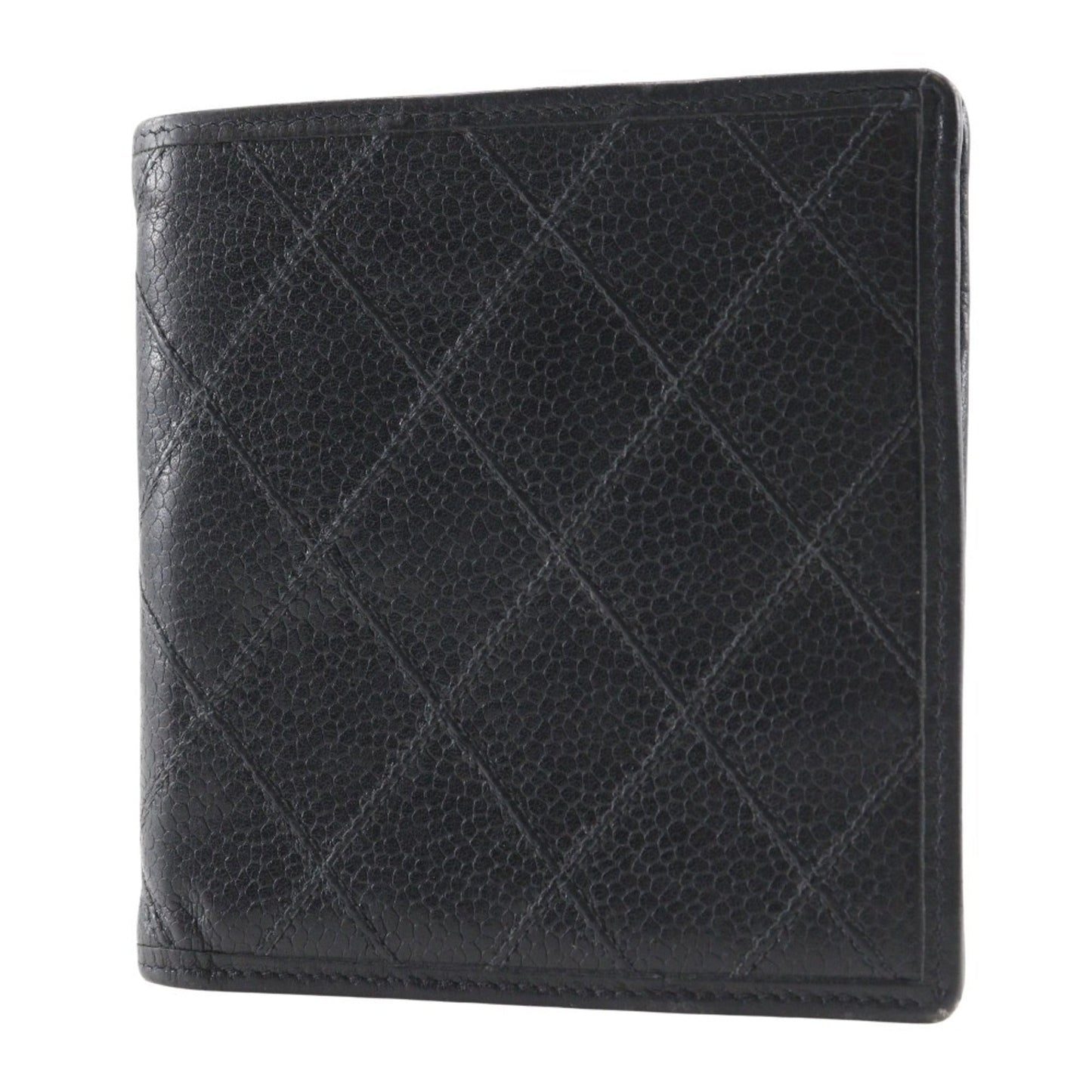 Chanel Black Grained Calfskin Wallet (Bi-Fold) ()