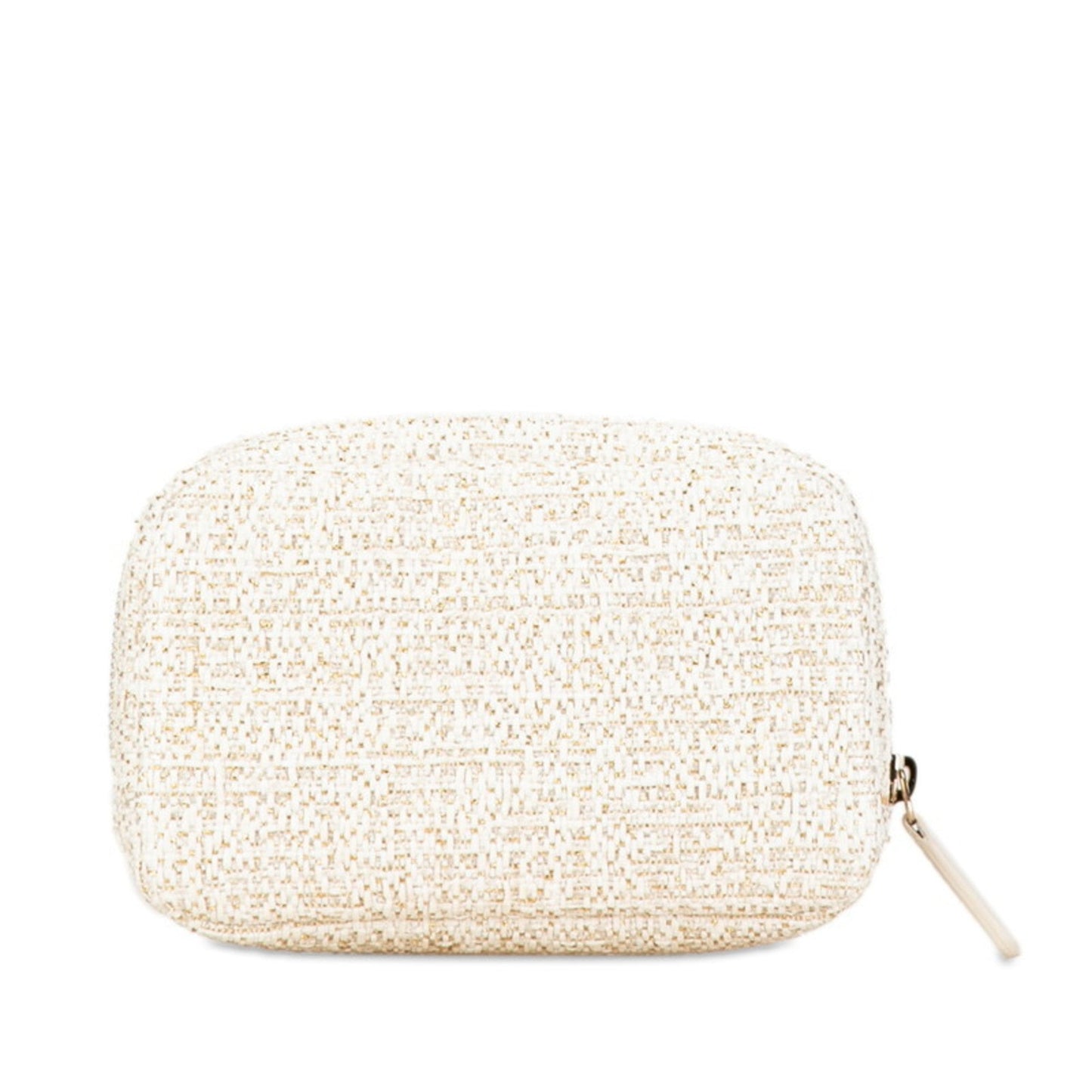 Chanel White Tweed Pouch ()