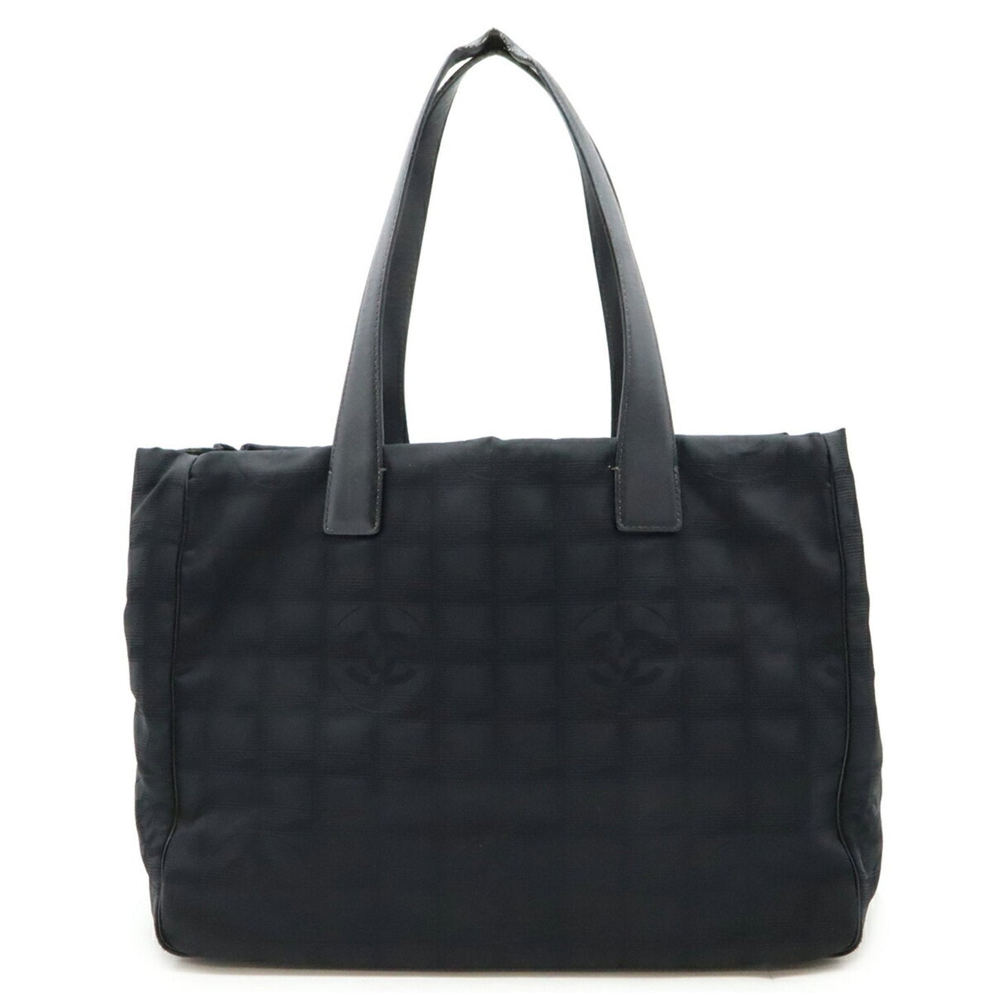 Chanel Black Nylon Jacquard Leather Shoulder Bag Tote Bag ()