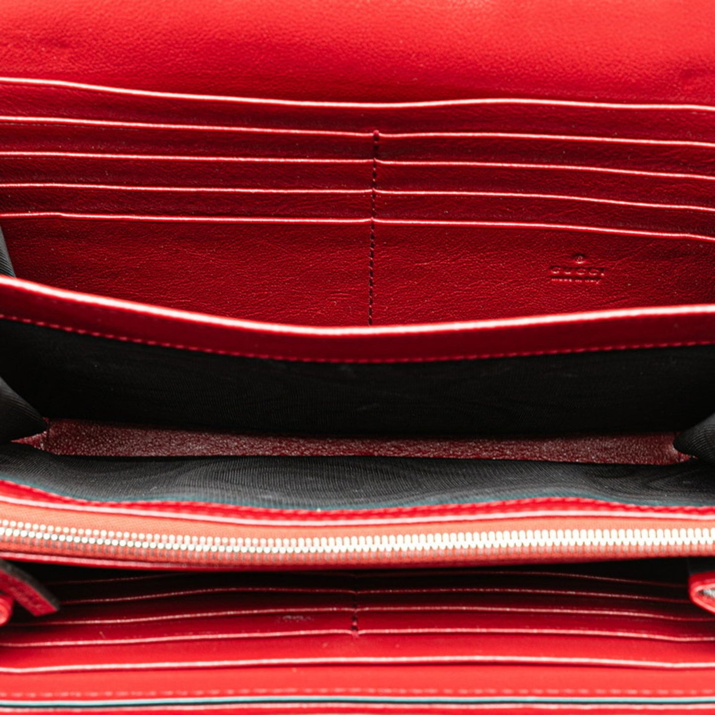 Gucci Black Red Color Tweed Leather Chain/Shoulder Wallet ()