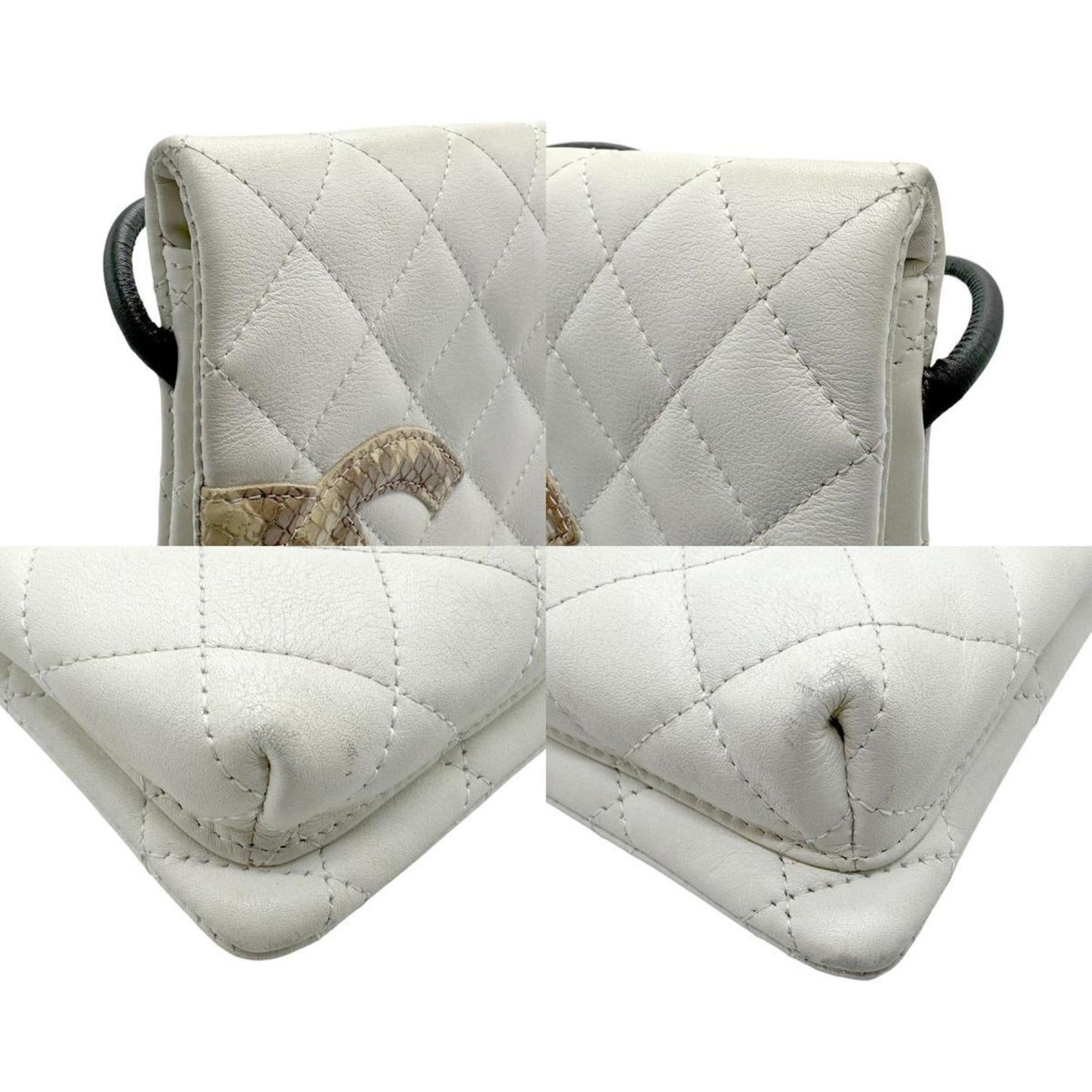 Chanel White Leather Shoulder Bag ()