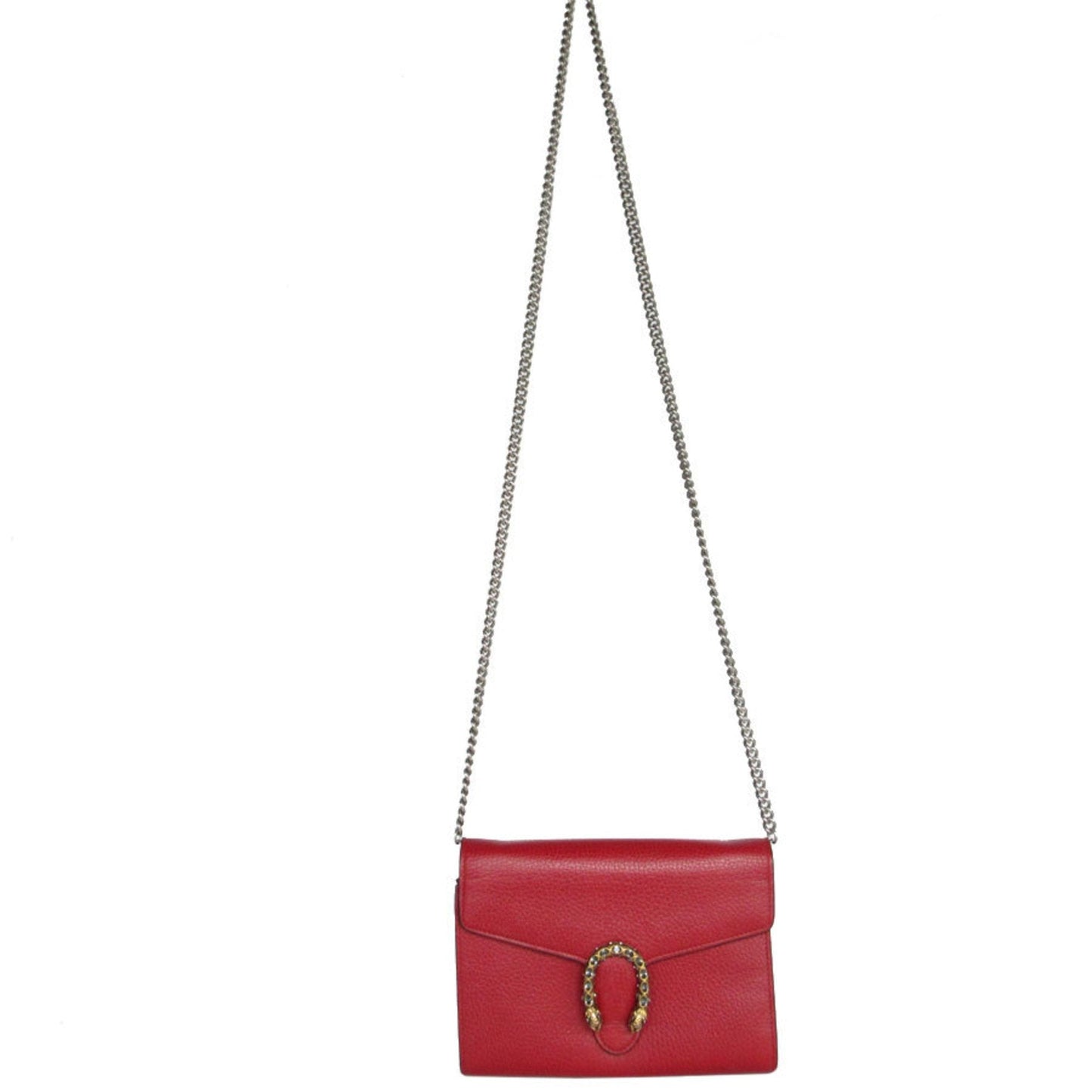 Gucci Red Color Leather Chain/Shoulder Wallet ()