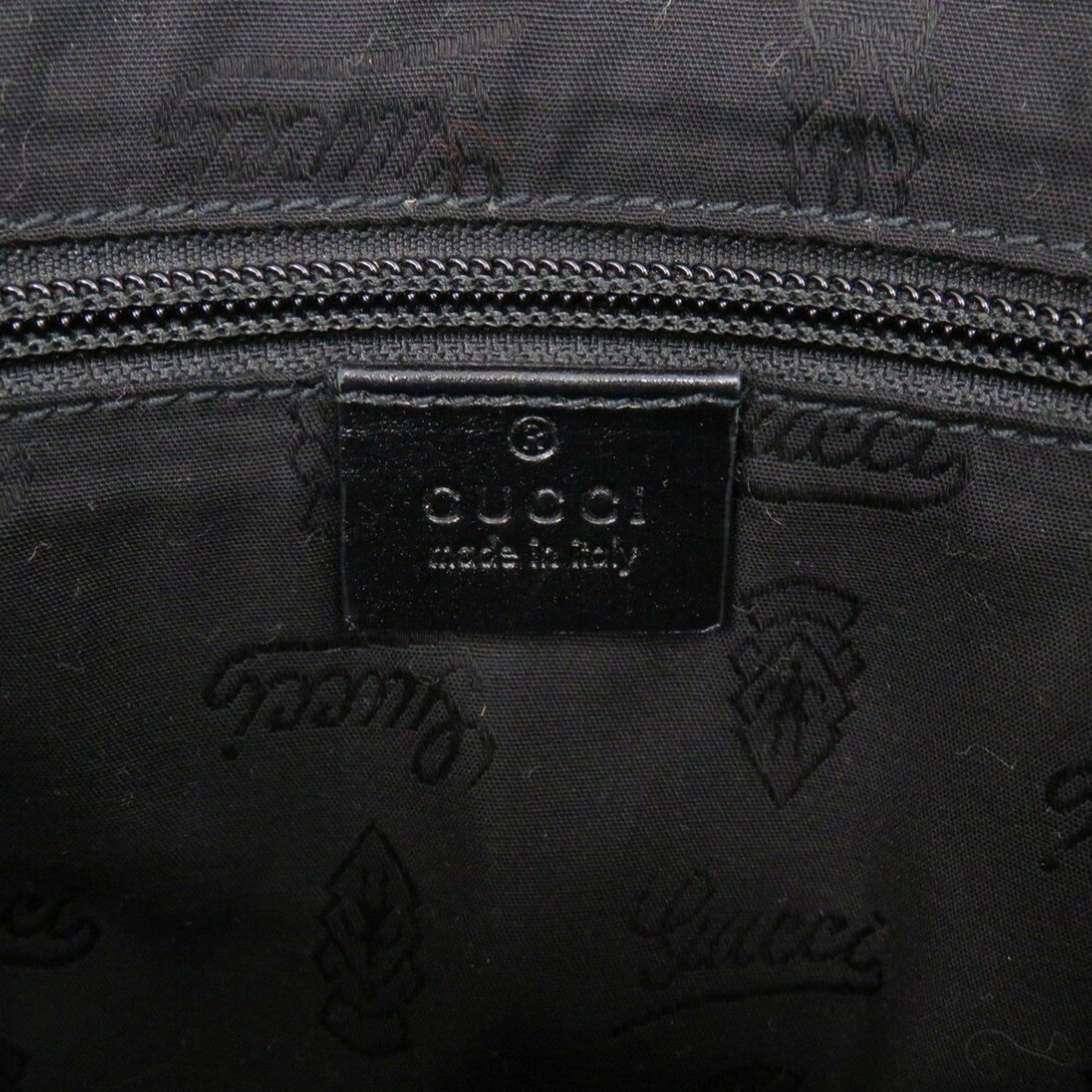 Gucci Black Silver Coated Canvas Leather Shoulder Bag ()