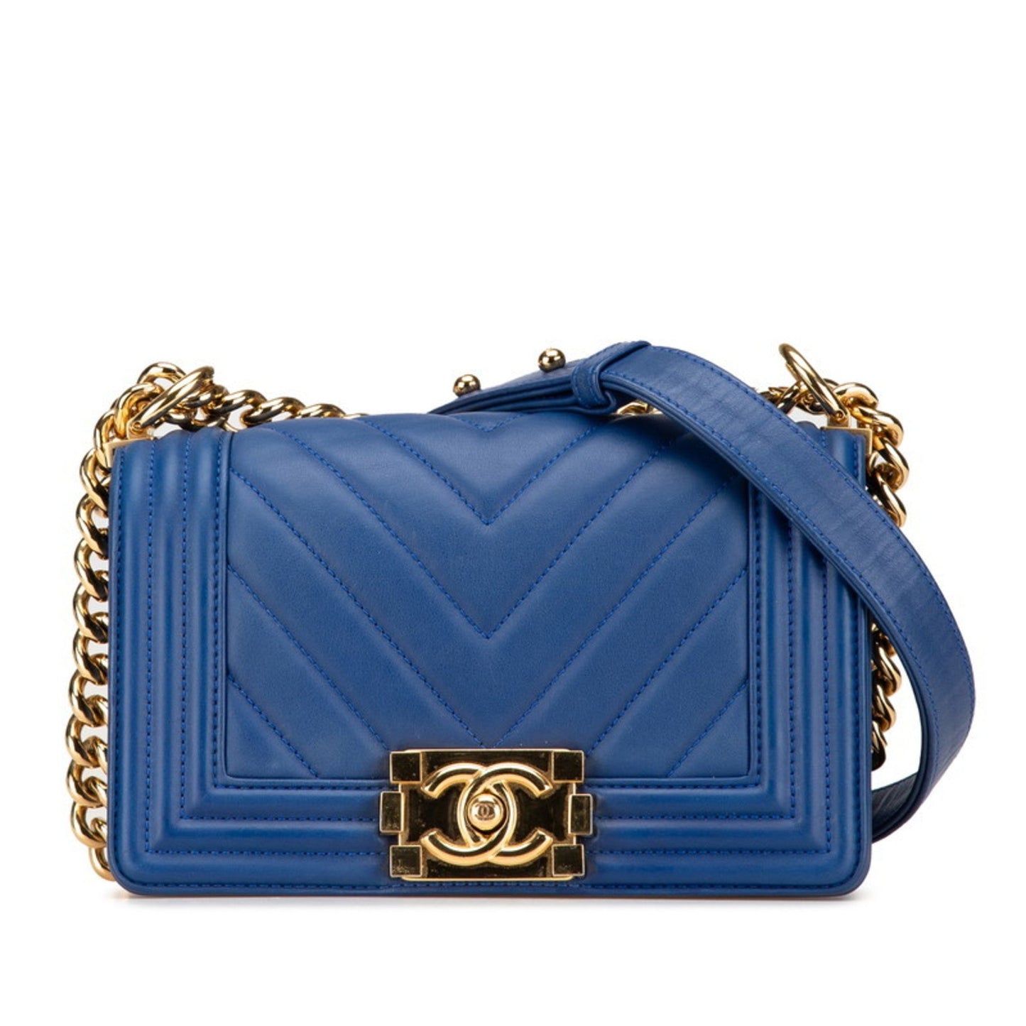 Chanel Blue Leather Shoulder Bag ()