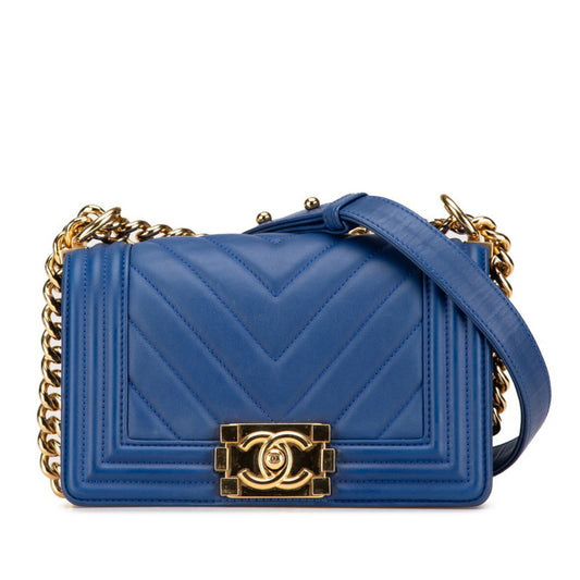 Chanel Blue Leather Shoulder Bag ()