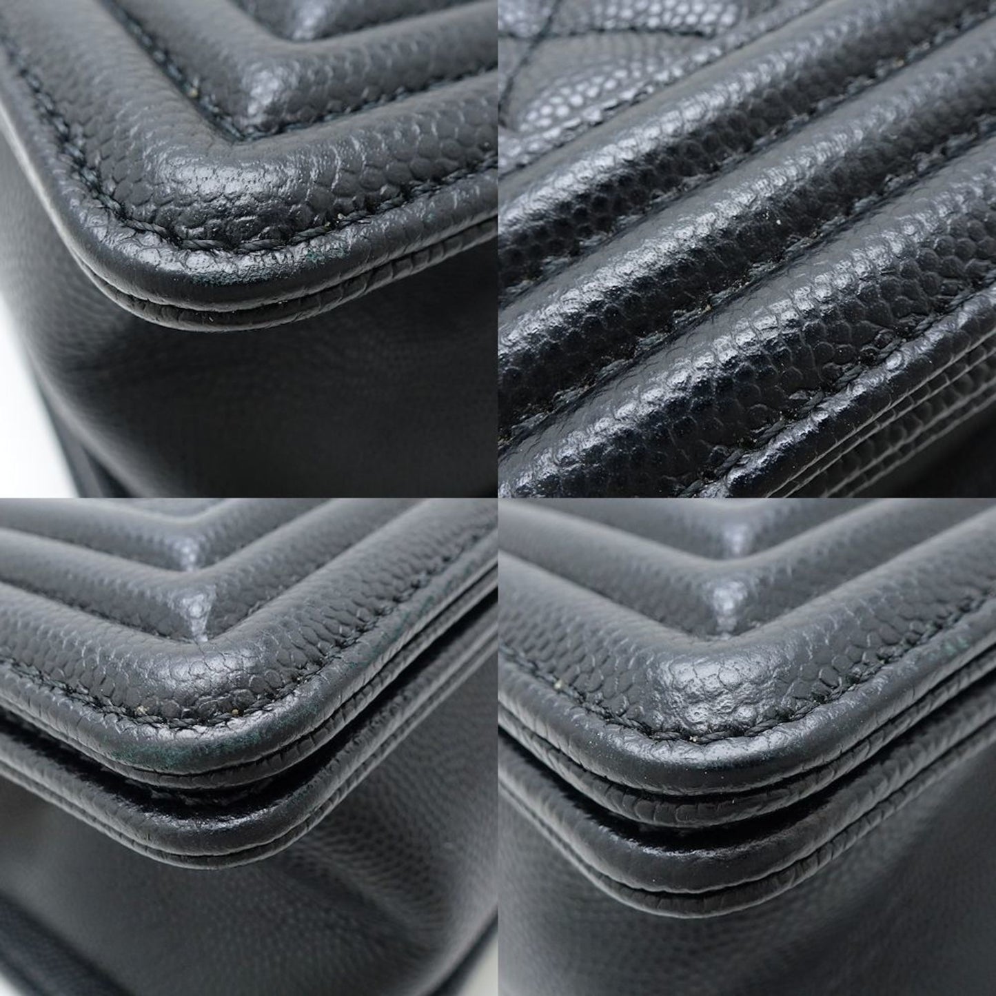 Chanel Black Caviar Leather Shoulder Bag ()