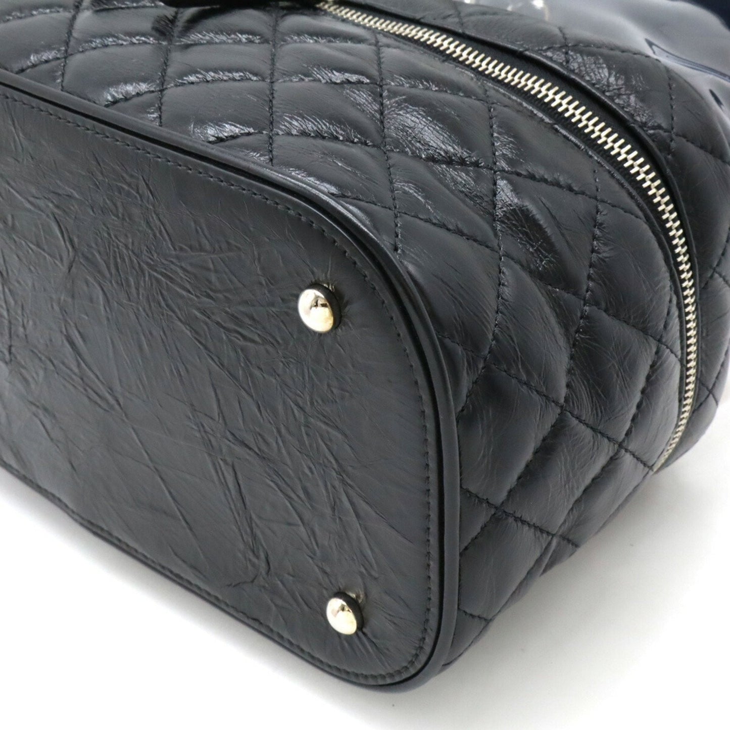 Chanel Black Vinyl Leather Shoulder Bag ()