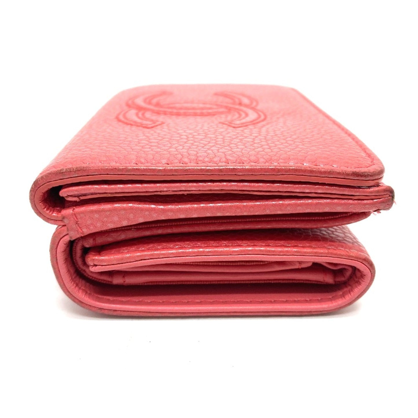 Chanel Pink Leather Wallet (Tri-Fold) ()