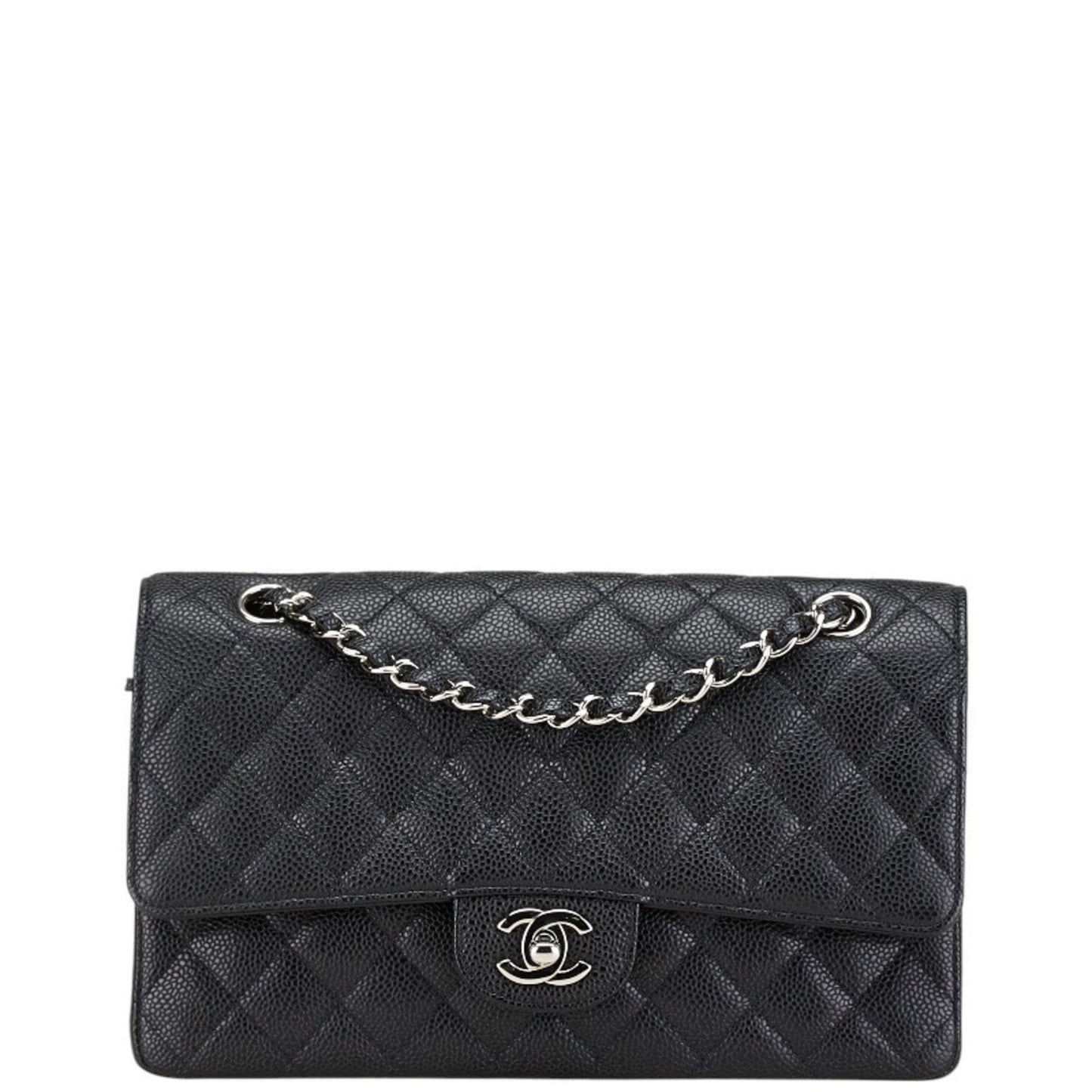 Chanel Black Grained Calfskin Shoulder Bag ()
