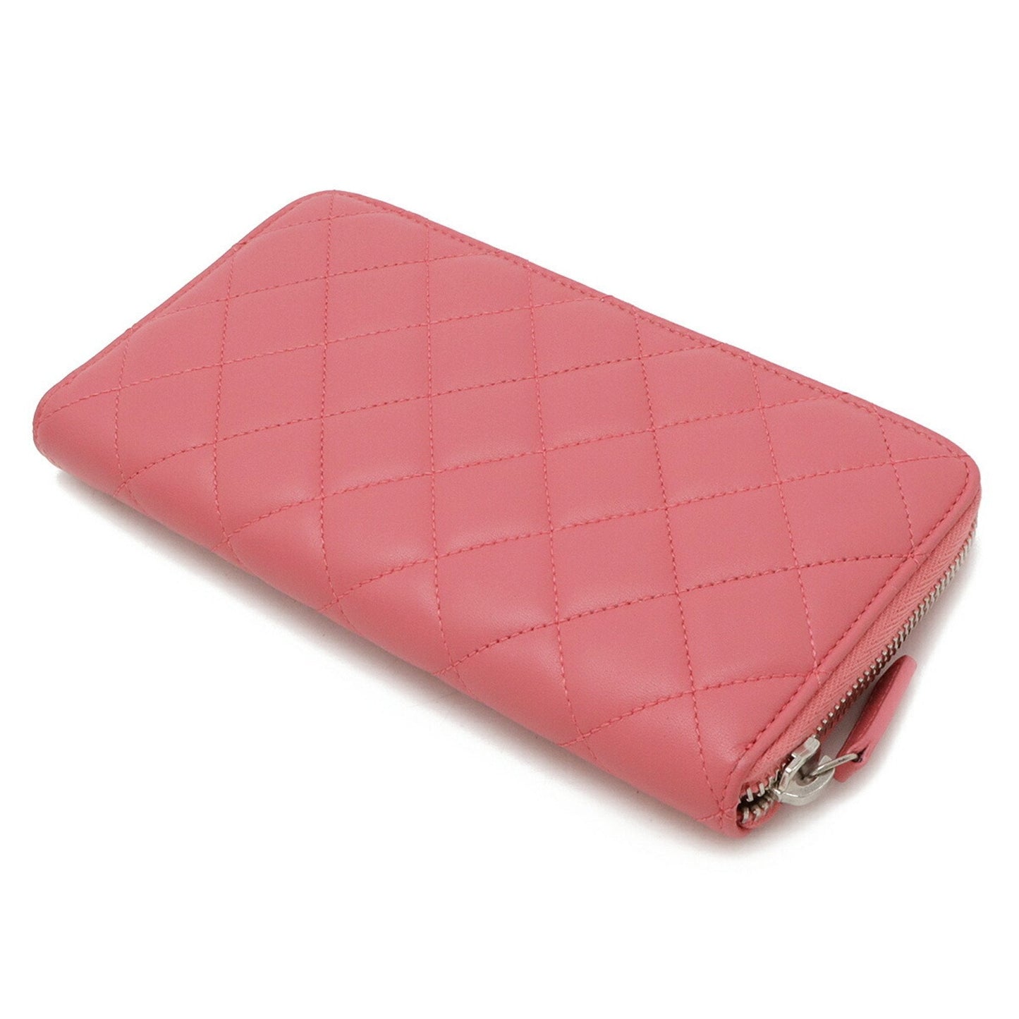 Chanel Pink Leather Long Wallet (Bi-Fold) ()