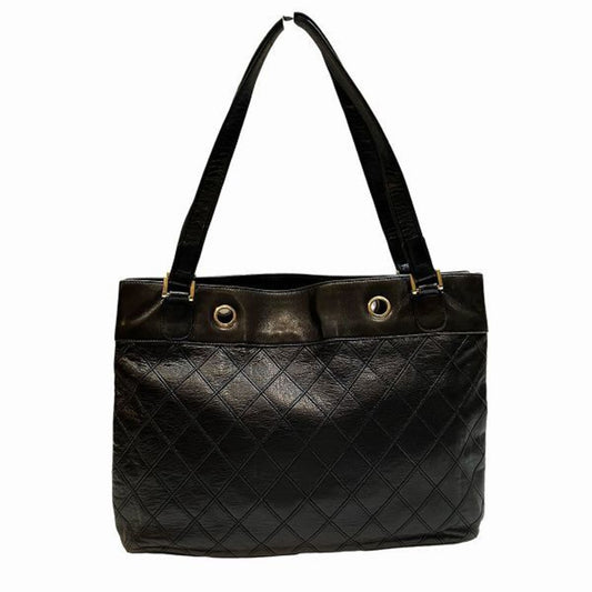 Chanel Bicolor Black Leather Shoulder Bag Tote Bag ()