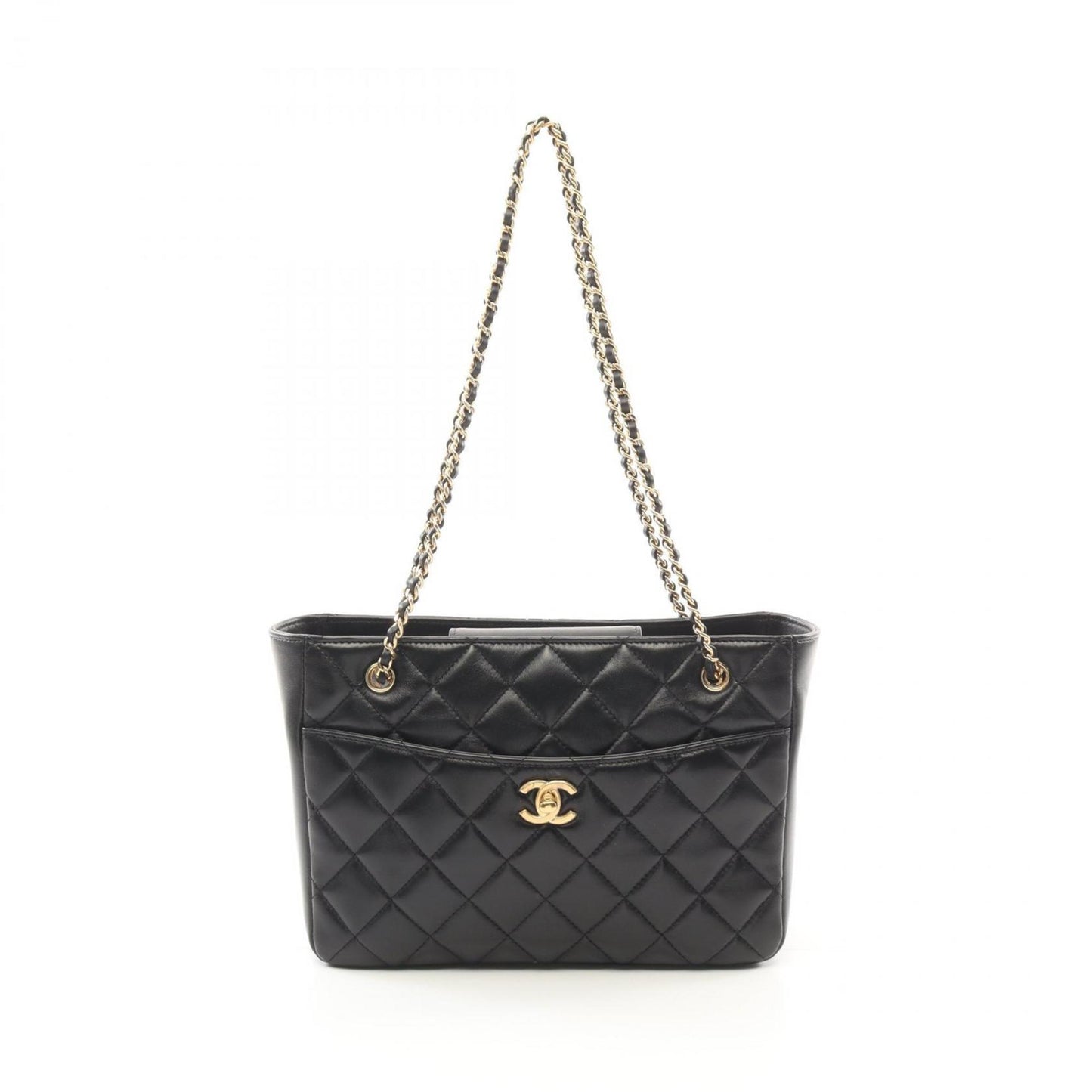 Chanel Black Leather Shopping Bag Tote Bag ()