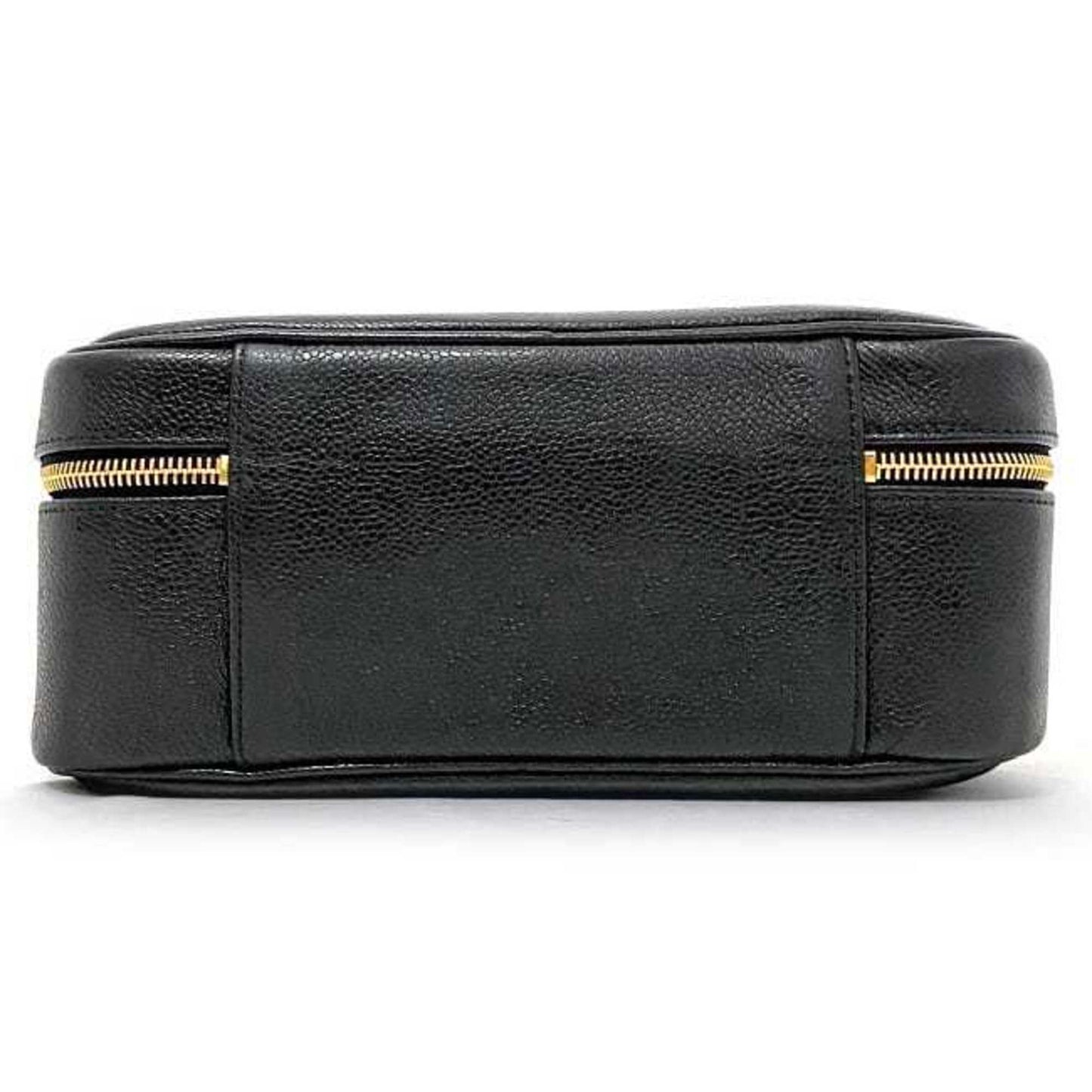 Chanel Black Leather Handbag Vanity Bag ()