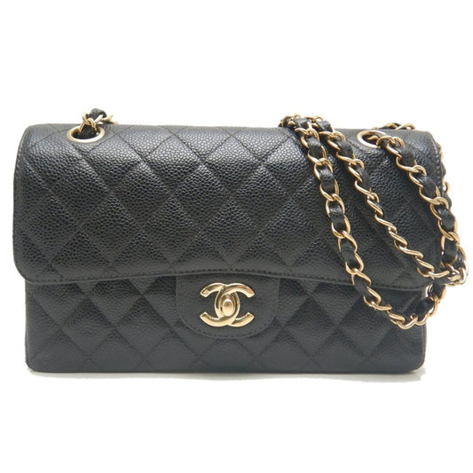 Chanel Black Caviar Leather Shoulder Bag ()