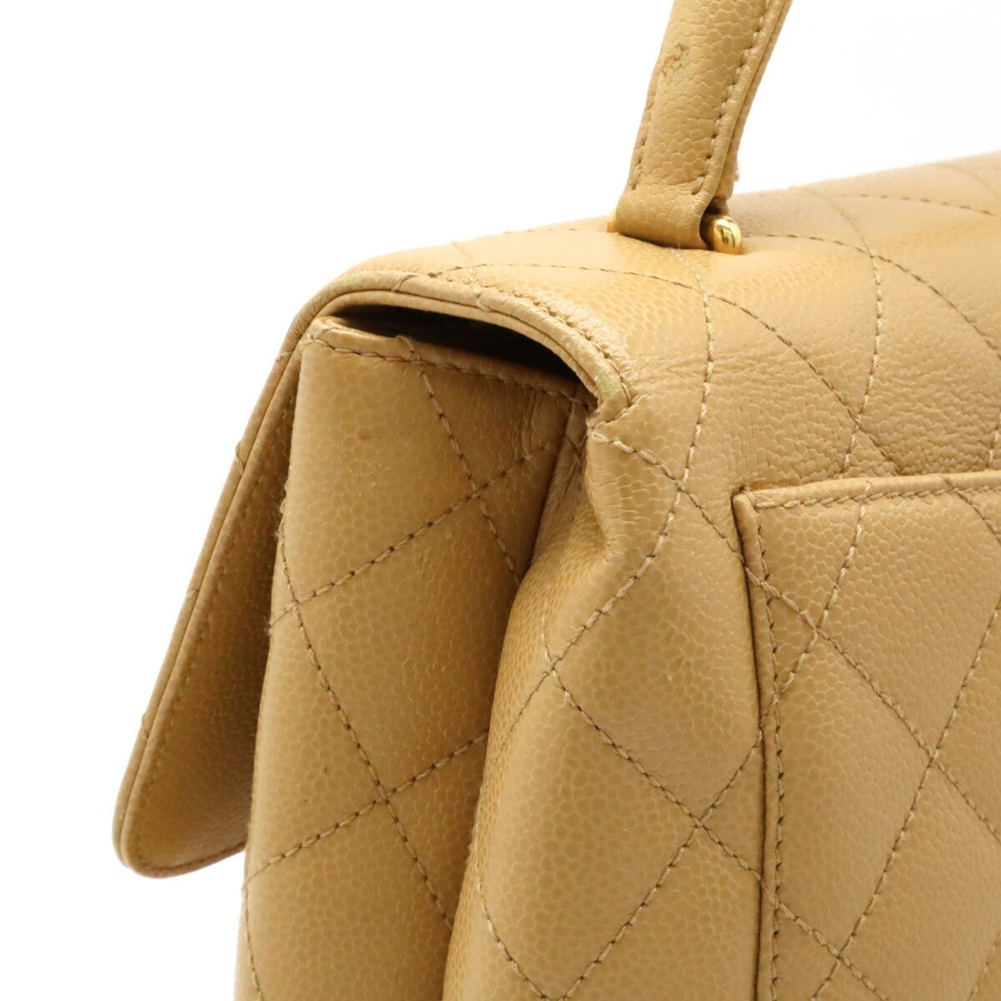 Chanel Beige Caviar Leather Handbag ()