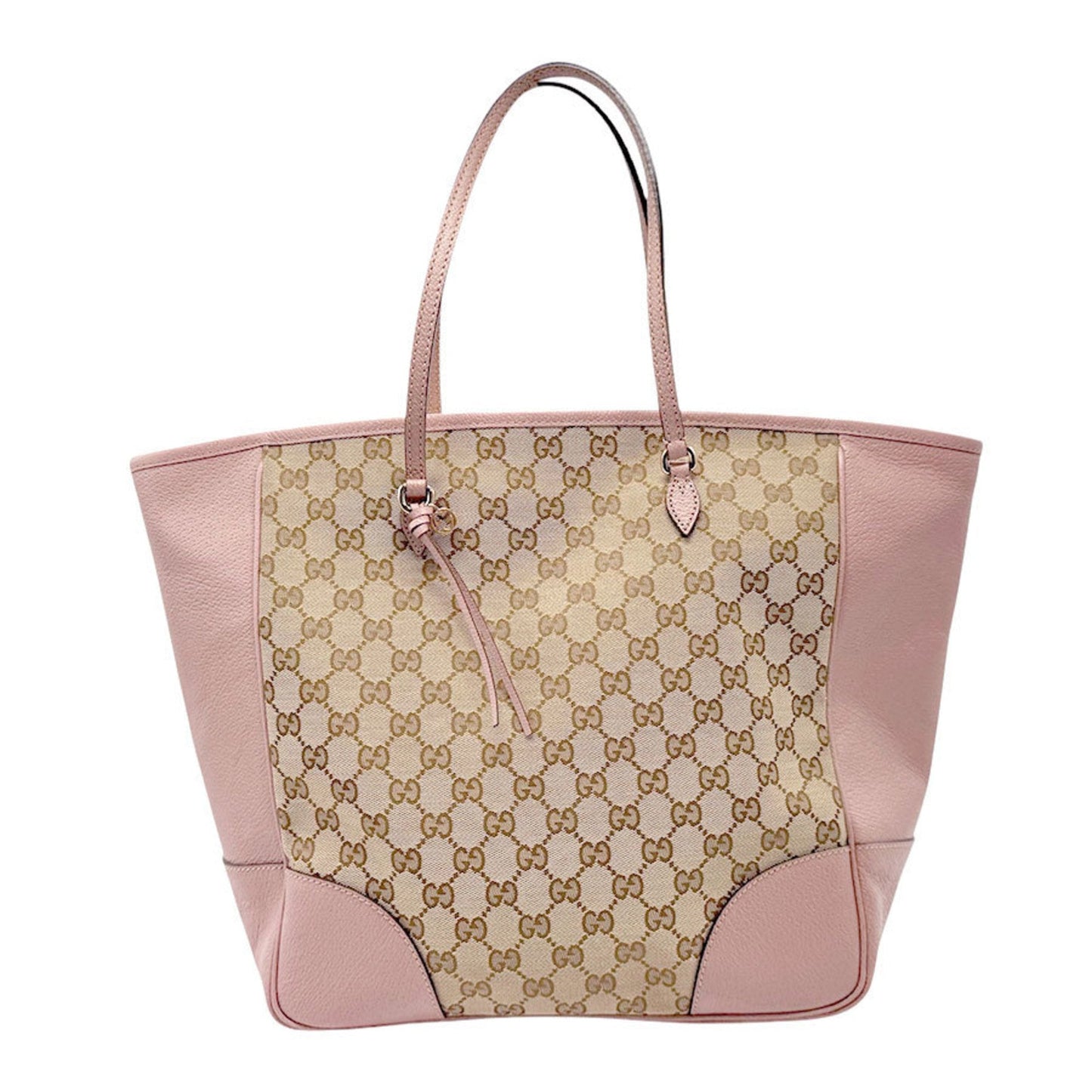 Gucci Brown Pink Gg Canvas Leather Handbag ()