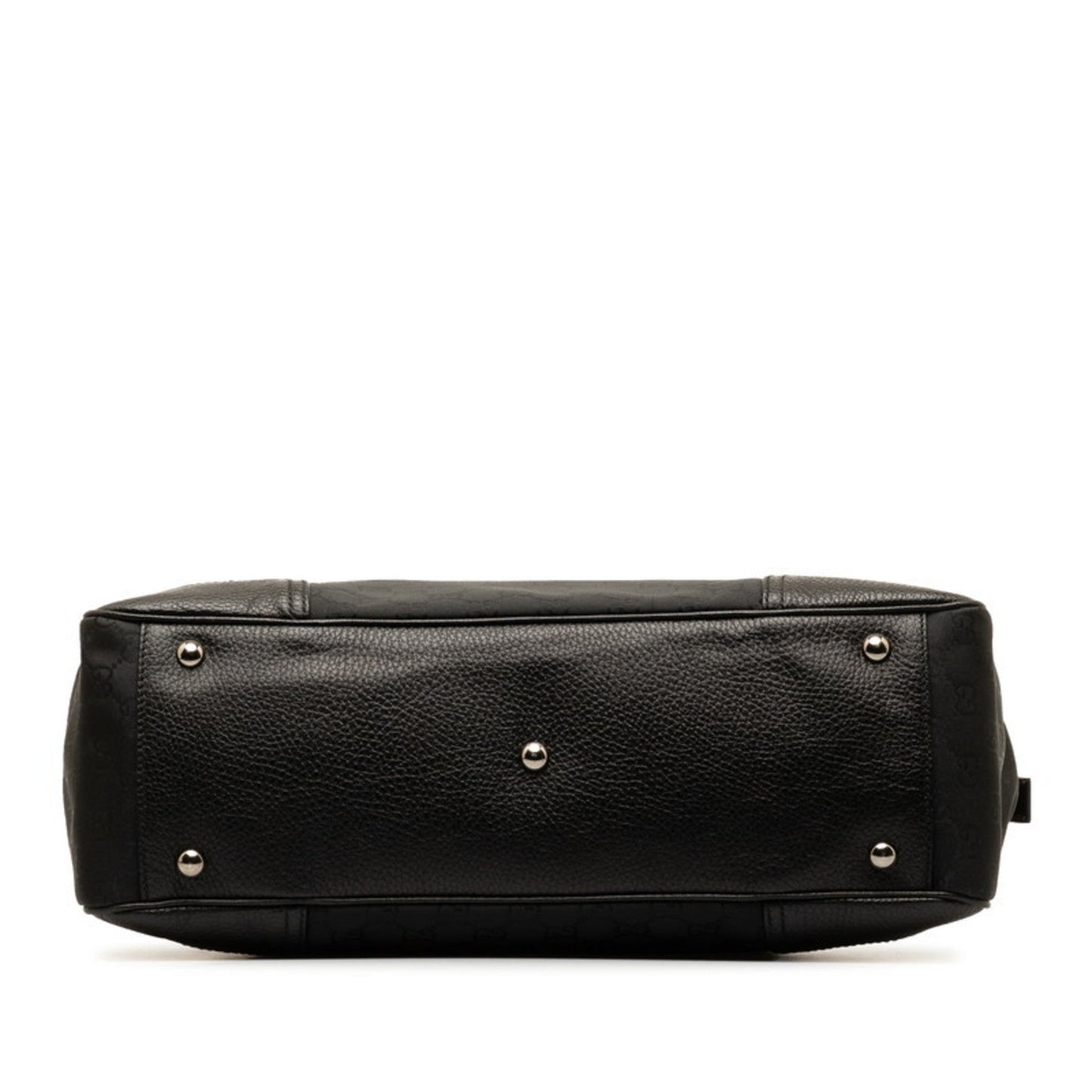 Gucci Black Nylon Leather Handbag Tote Bag ()