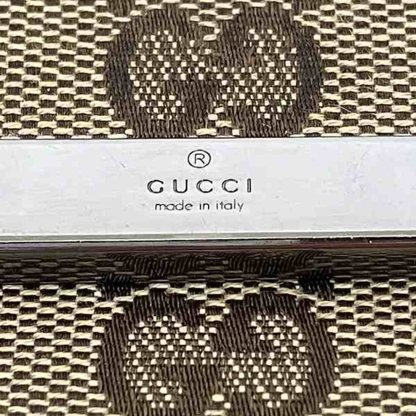 Gucci Beige Brown Canvas Leather Long Wallet (Bi-Fold) ()