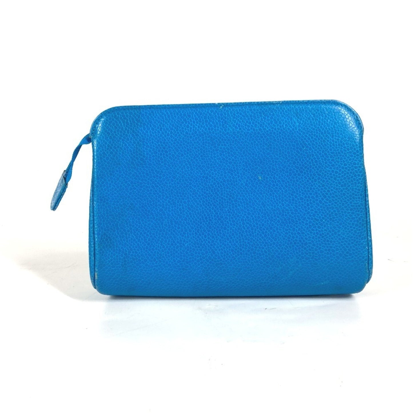 Chanel Blue Caviar Leather Pouch ()