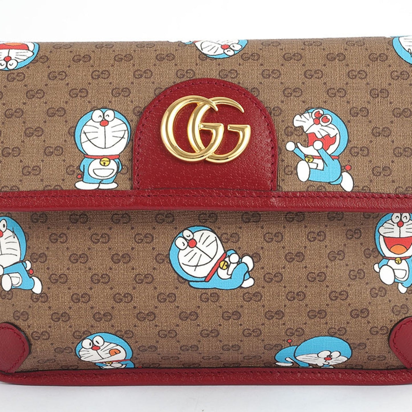 Gucci Beige Bordeaux Pvc Leather Sling Bag ()