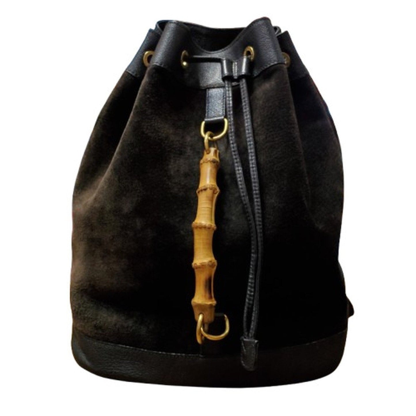 Gucci Black Suede Leather Backpack ()