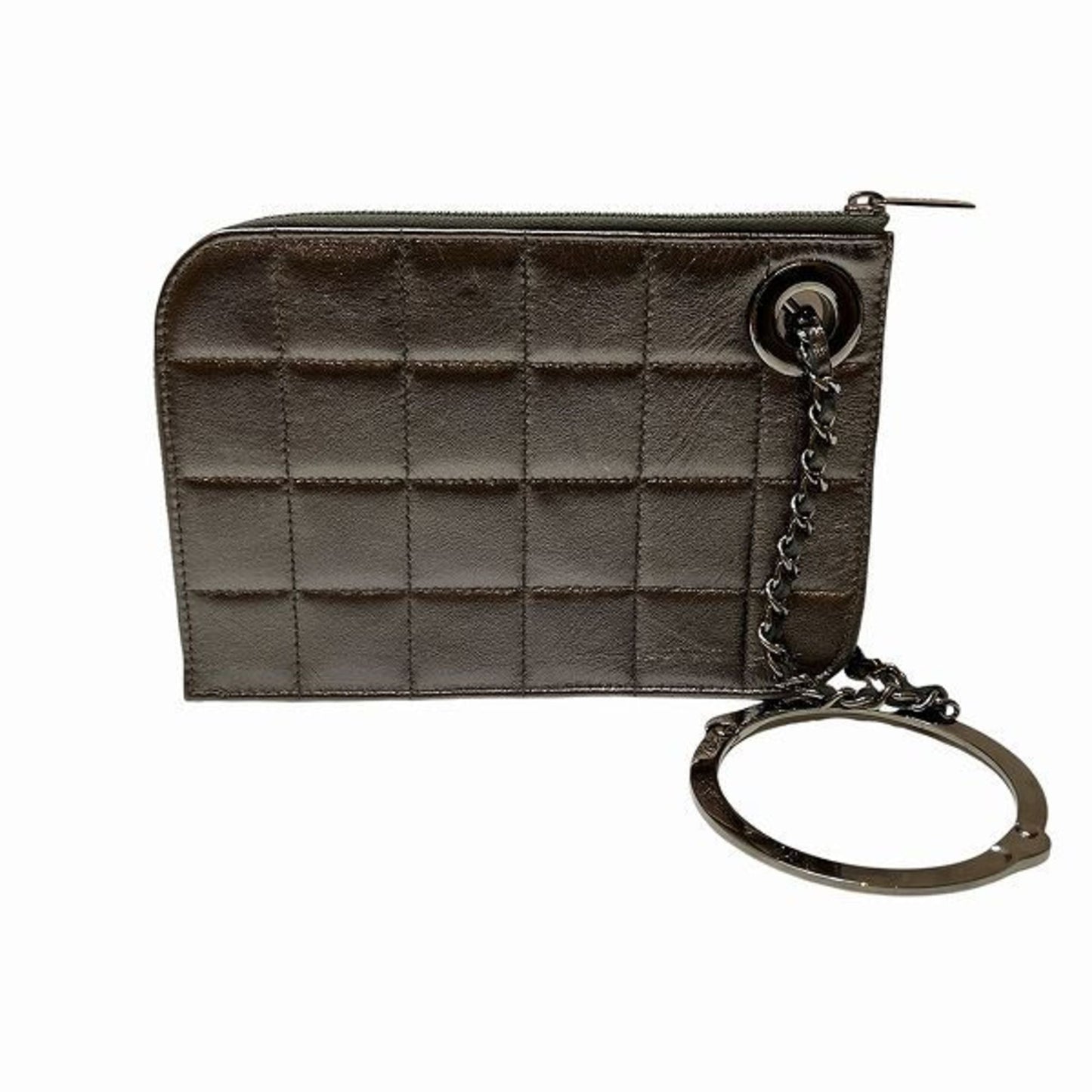 Chanel Bronze Silver Leather Clutch Bag ()