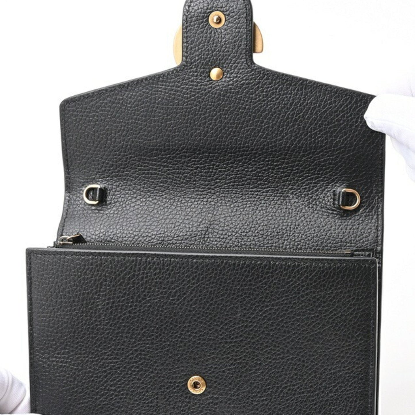 Gucci Black Leather Chain/Shoulder Wallet ()