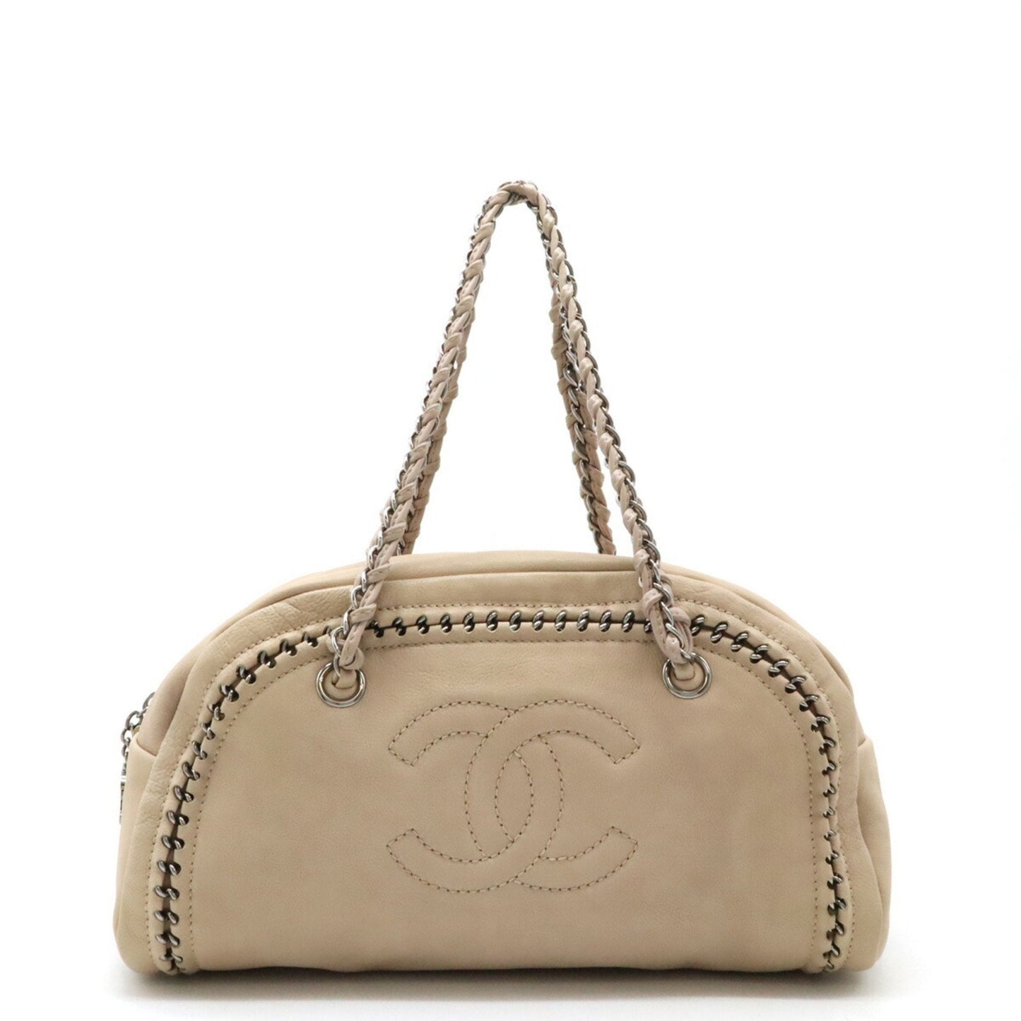 Chanel Beige Leather Handbag ()