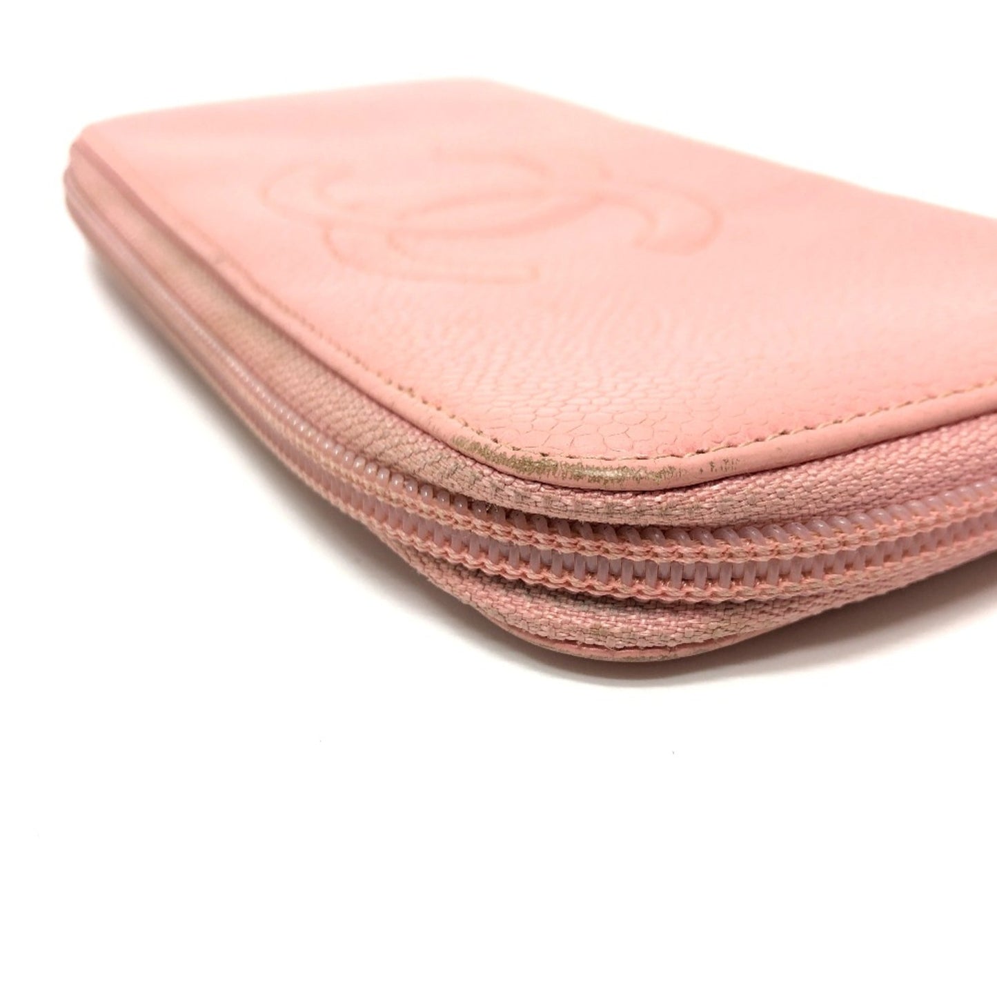 Chanel Pink Leather Long Wallet (Bi-Fold) ()