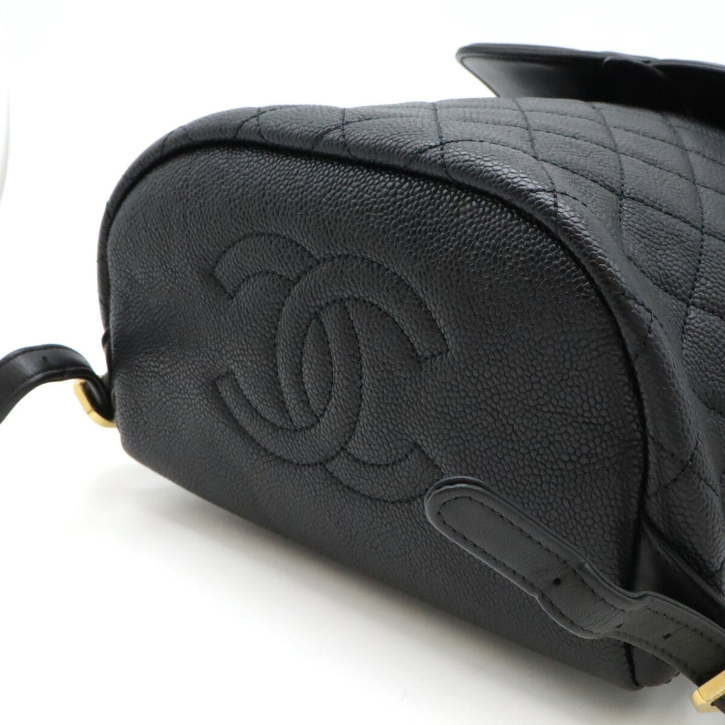 Chanel Black Grained Calfskin Backpack ()