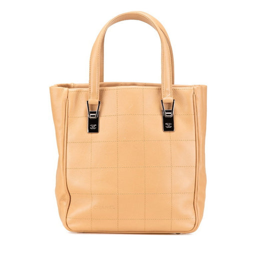 Chanel Beige Leather Handbag Tote Bag ()